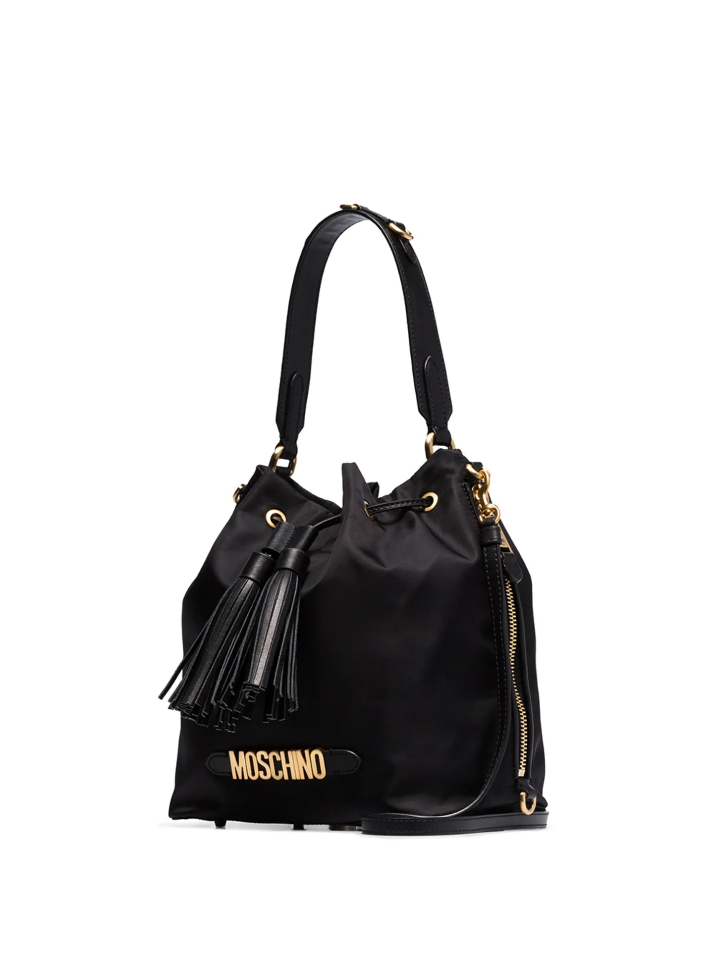 logo plaque drawstring bucket bag
