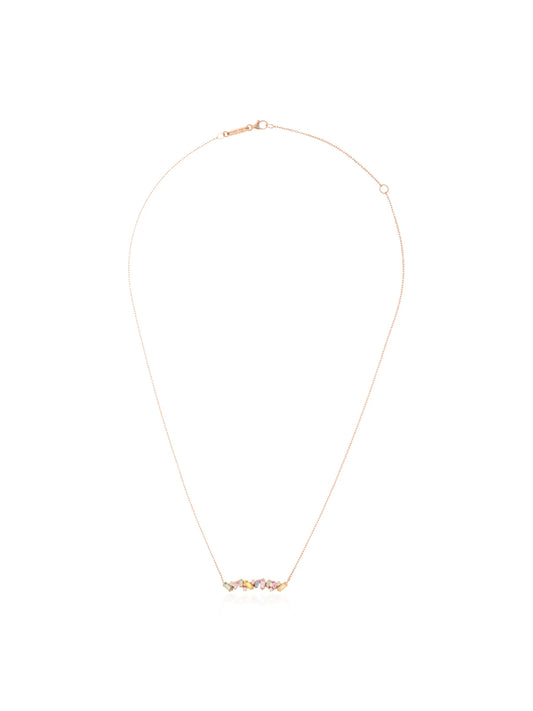 18kt rose gold diamond sapphire Rainbow Firework necklace