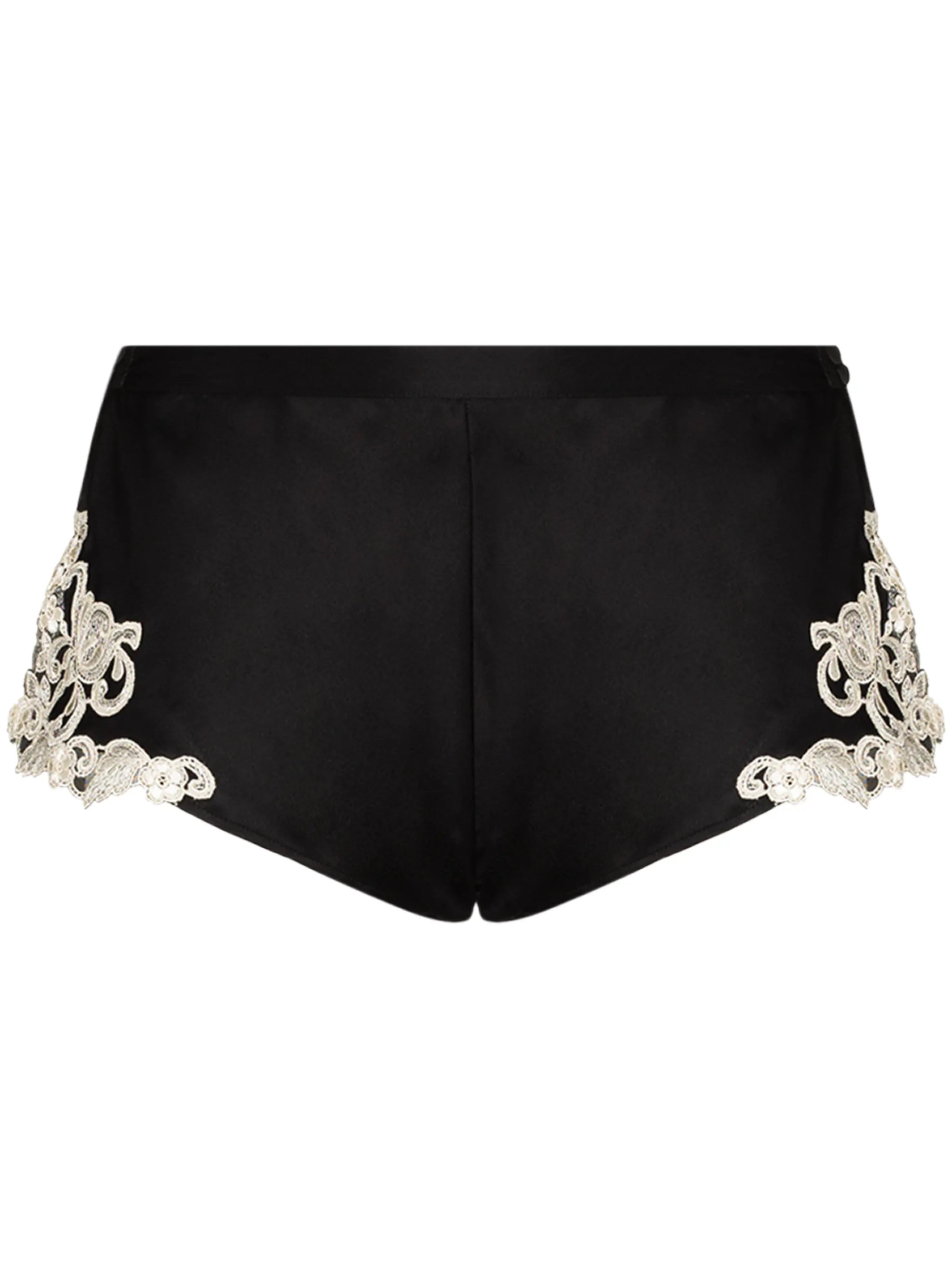 Maison lace-trimmed silk-blend shorts