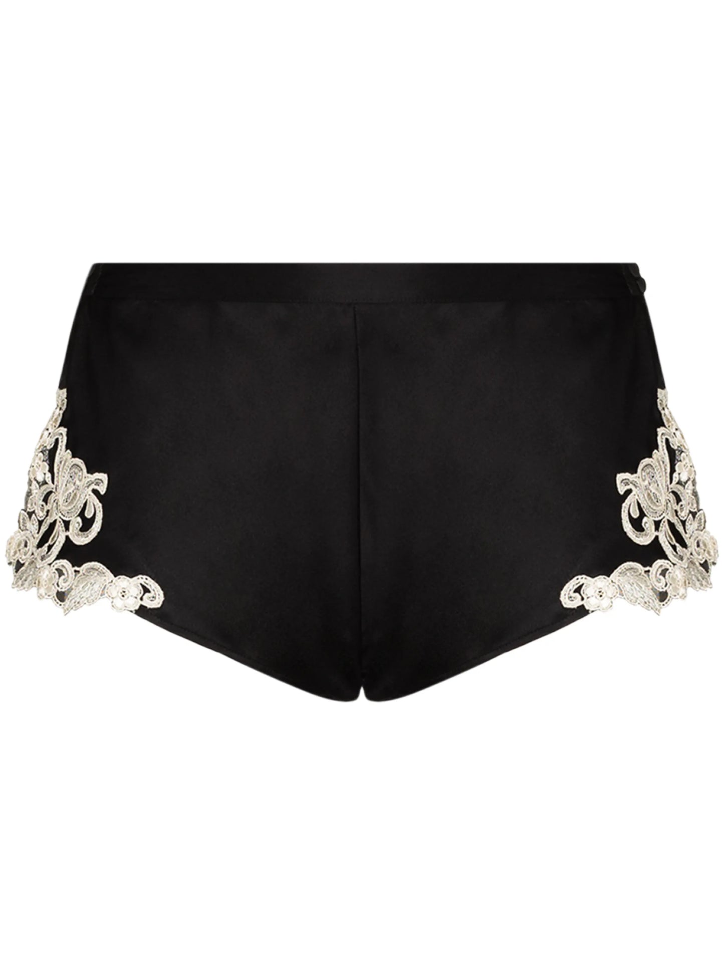 Maison lace-trimmed silk-blend shorts