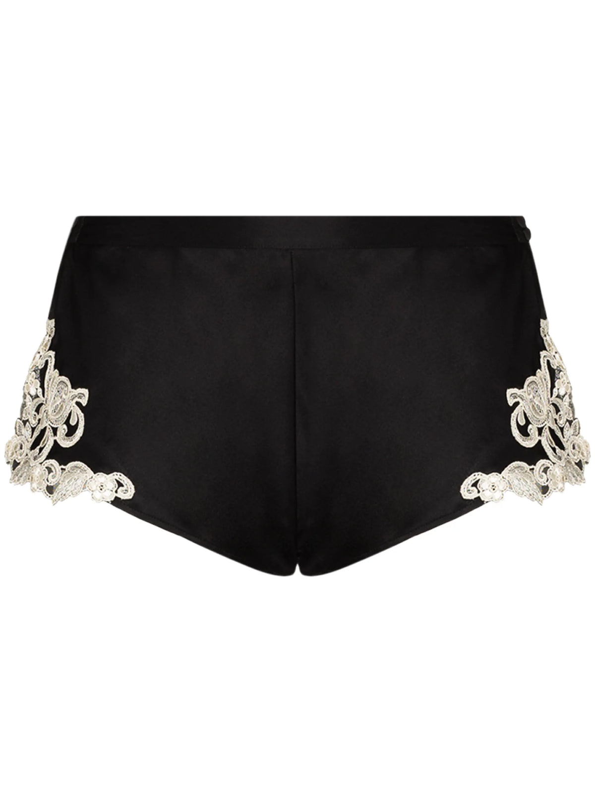 Maison lace-trimmed silk-blend shorts