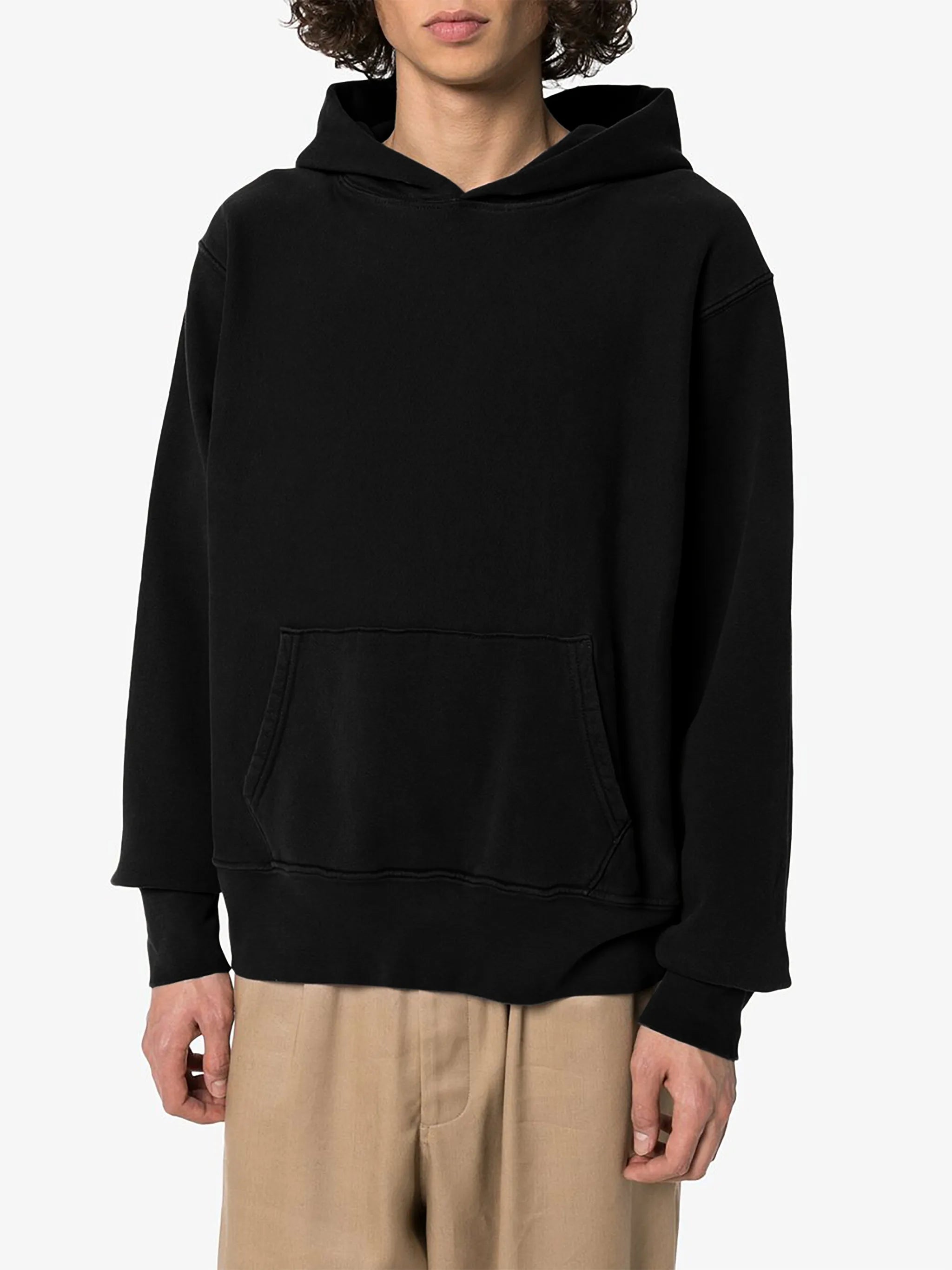 cropped cotton hoodie