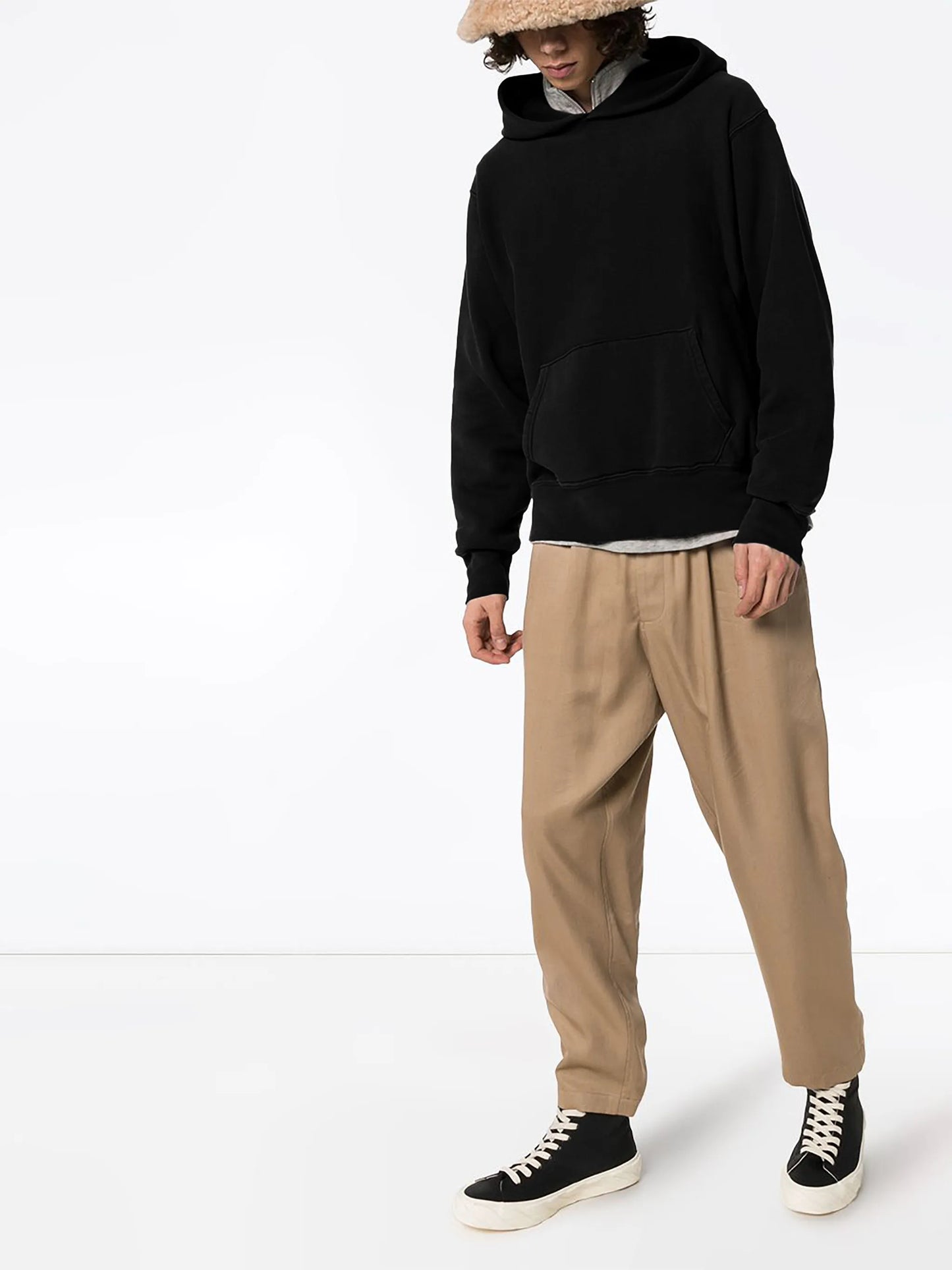 cropped cotton hoodie