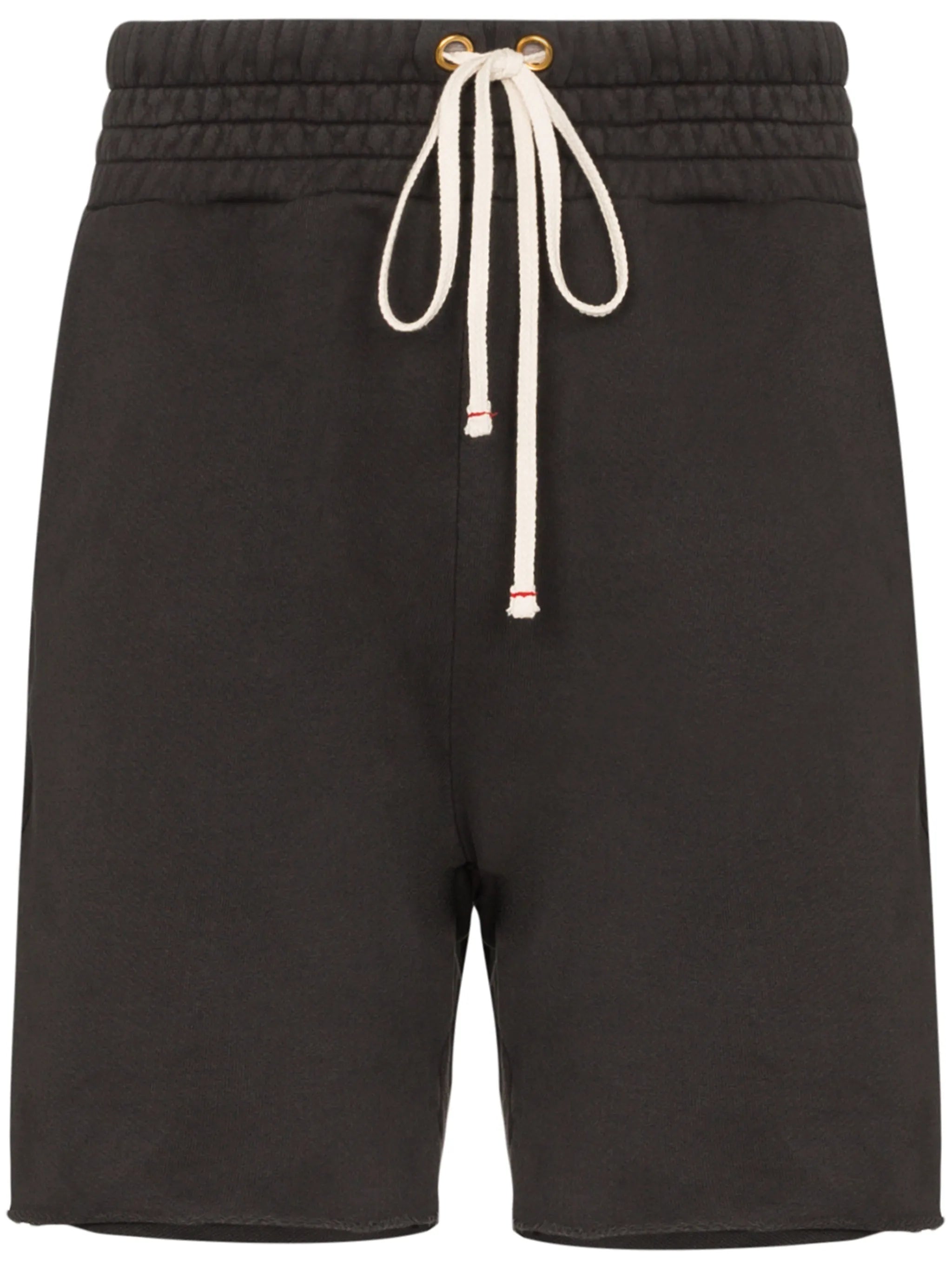 raw hem drawstring shorts