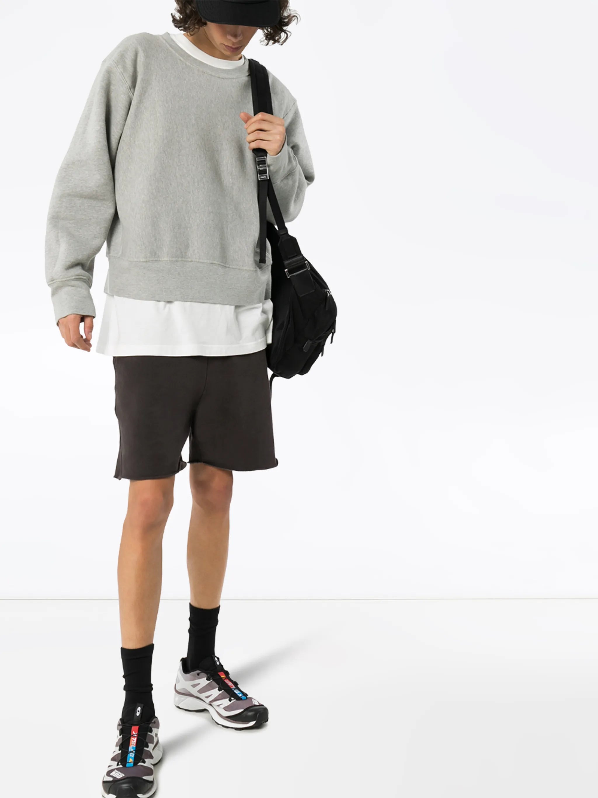 raw hem drawstring shorts