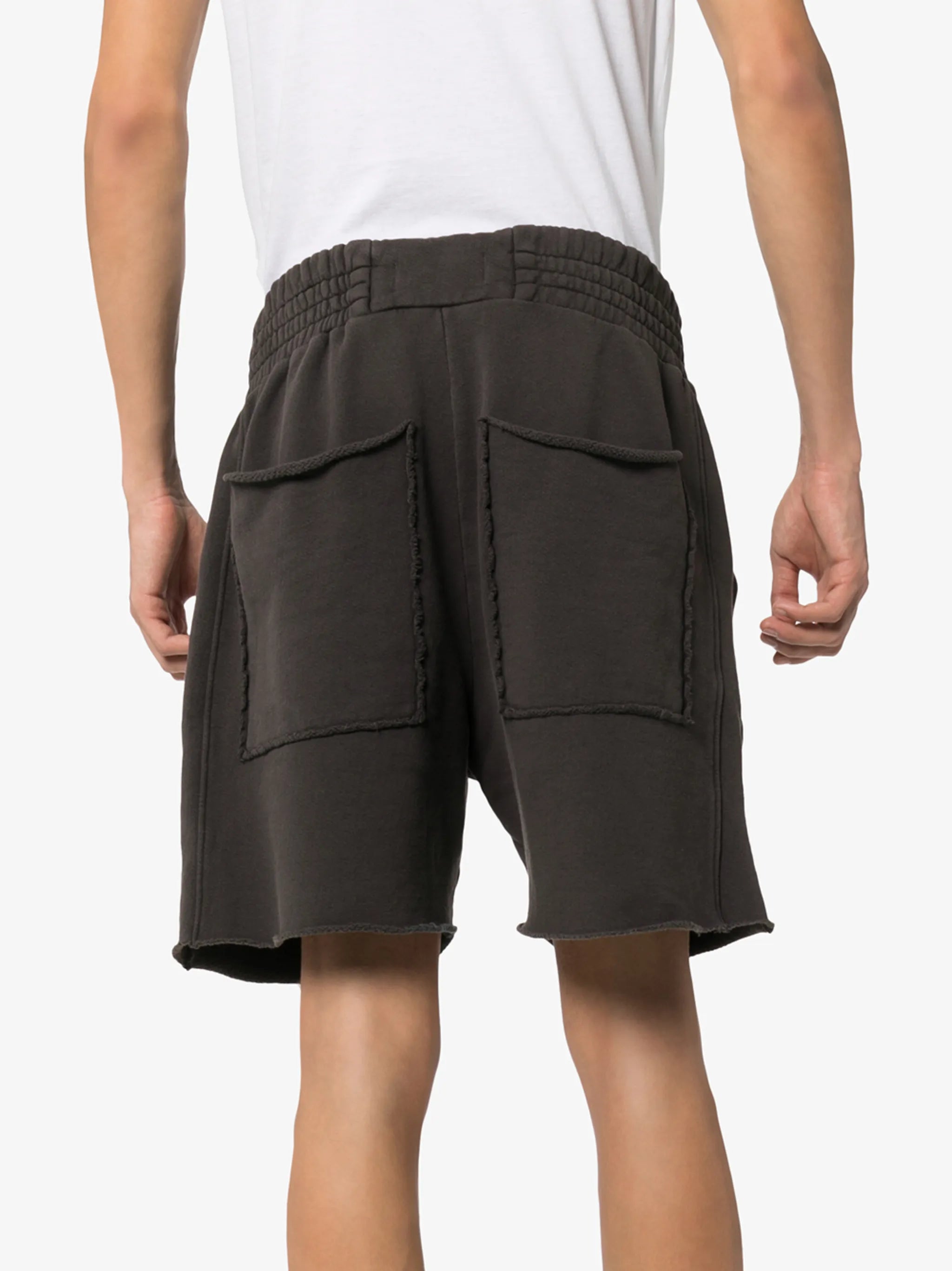 raw hem drawstring shorts