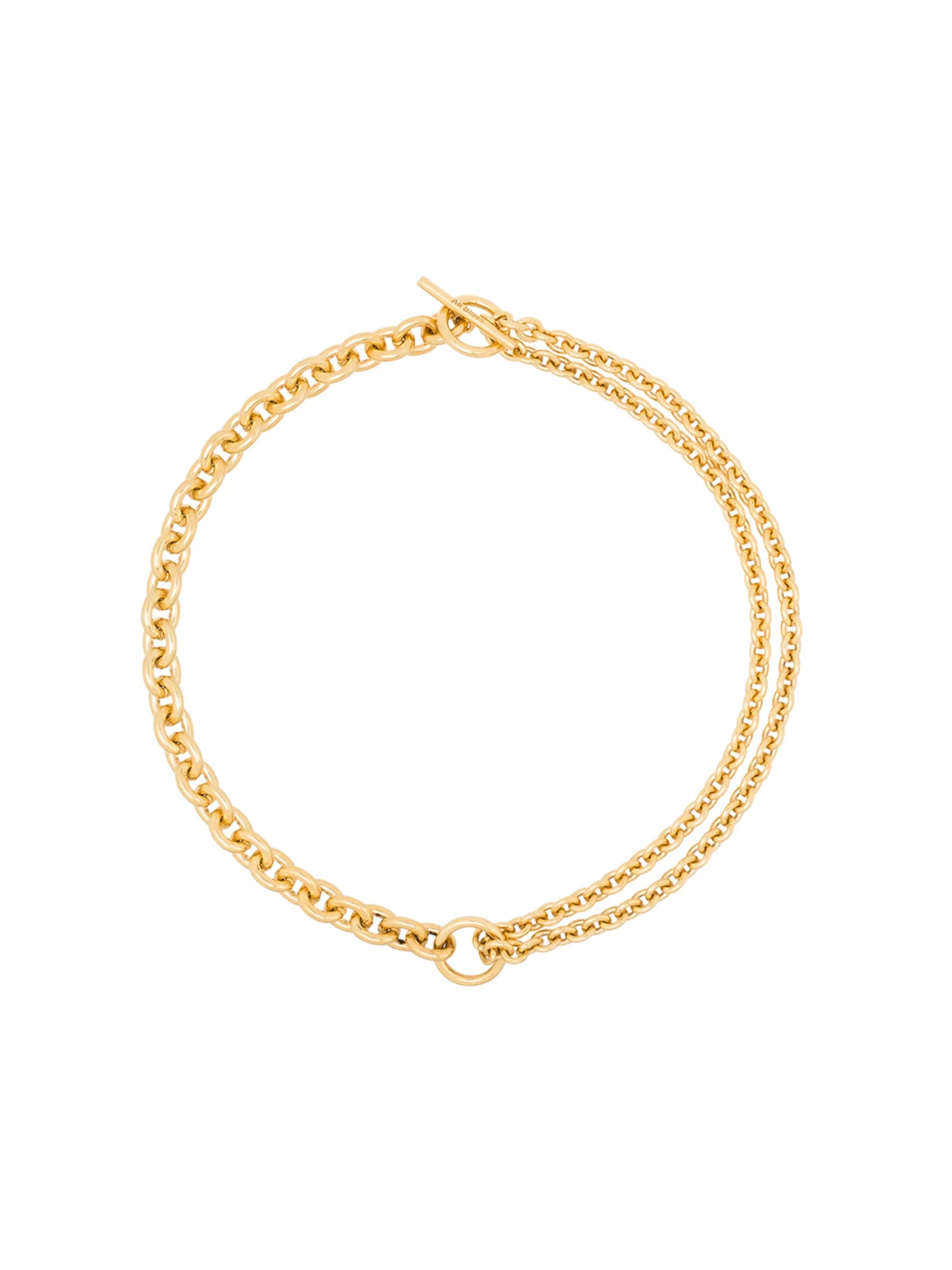18kt gold double mix chain necklace