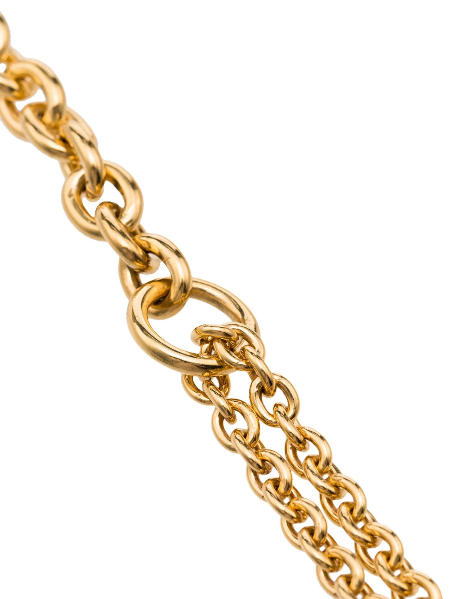 18kt gold double mix chain necklace
