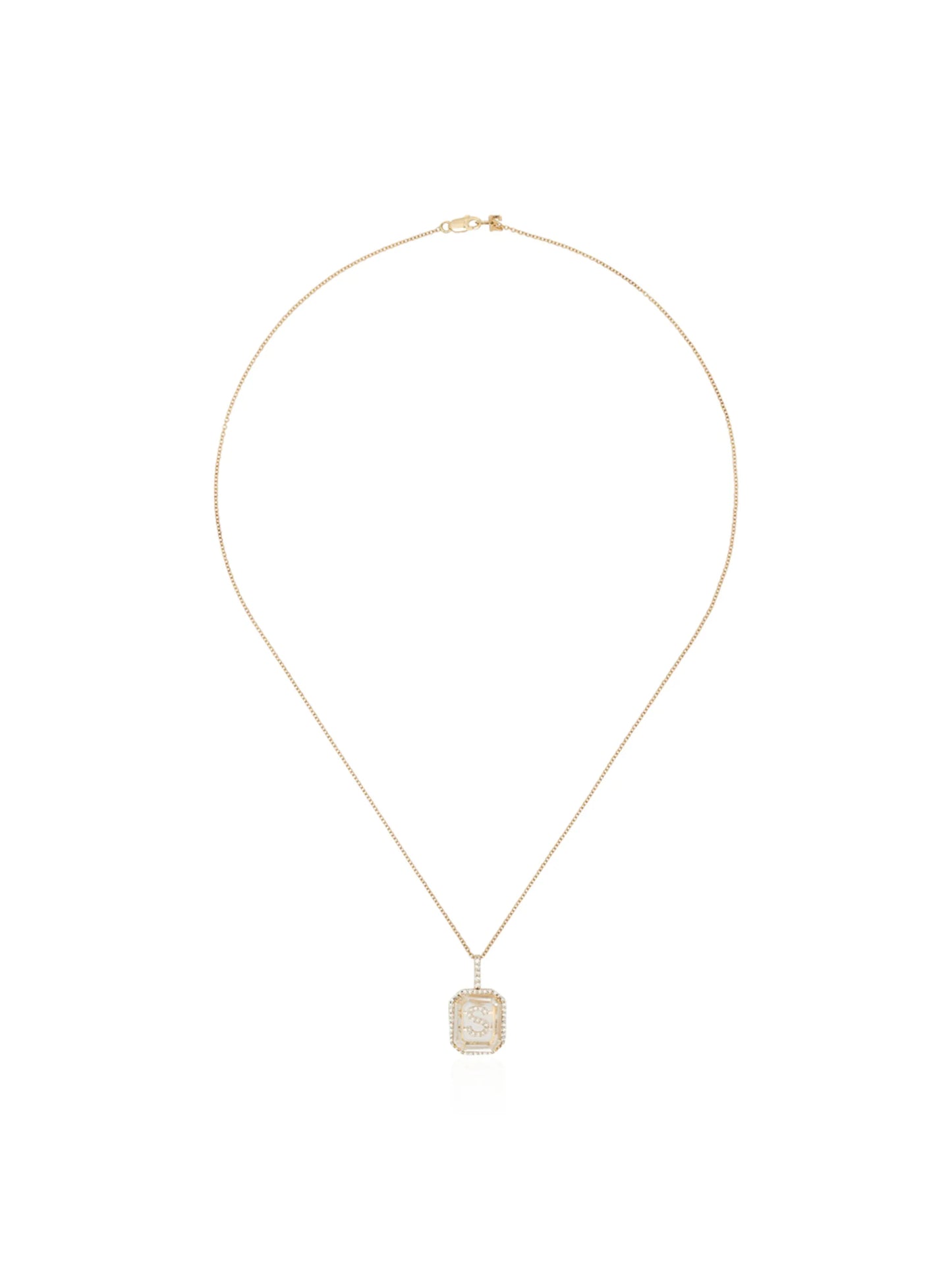 14kt gold S initial necklace