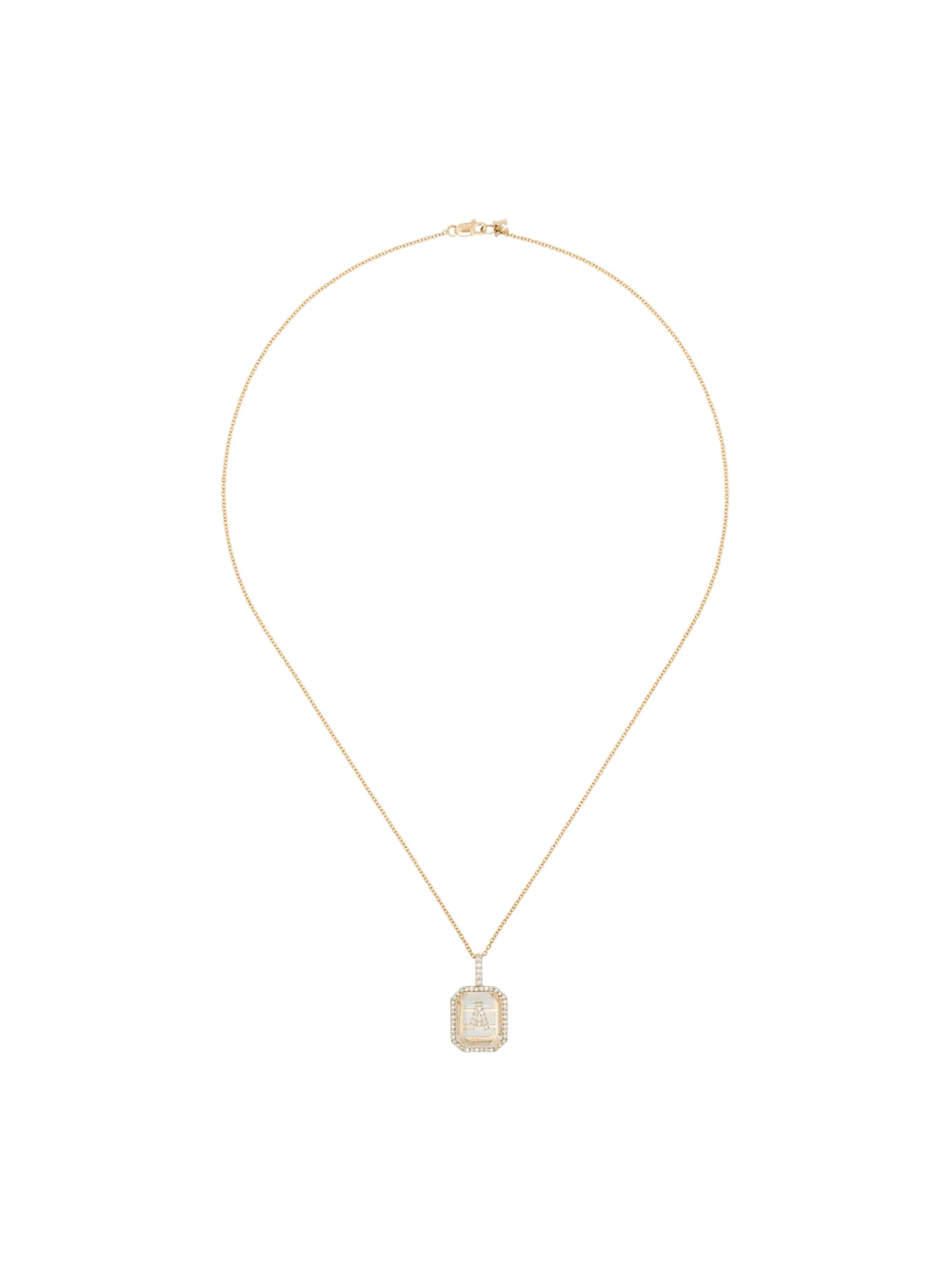 14kt gold A initial necklace