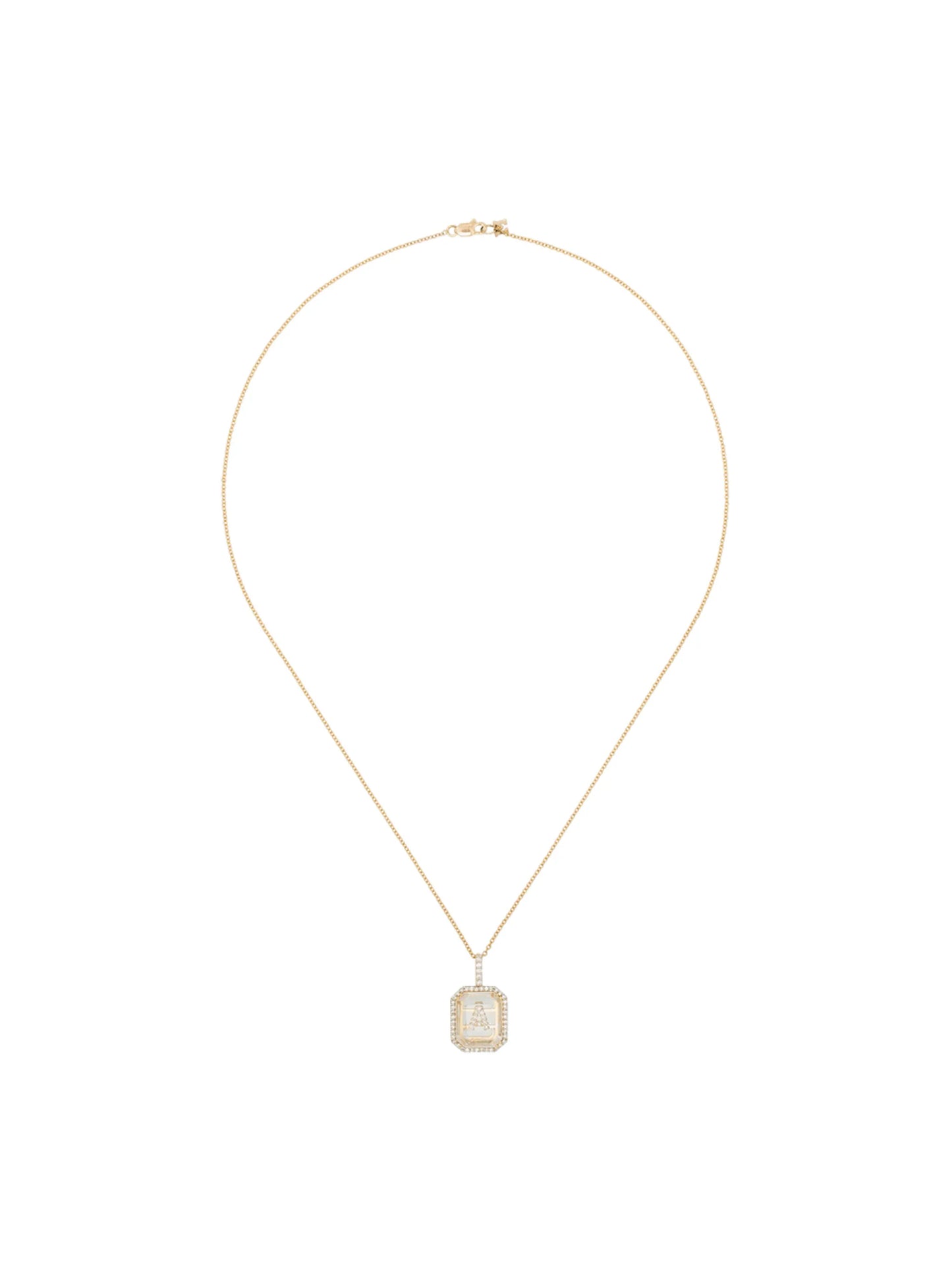 14kt gold A initial necklace