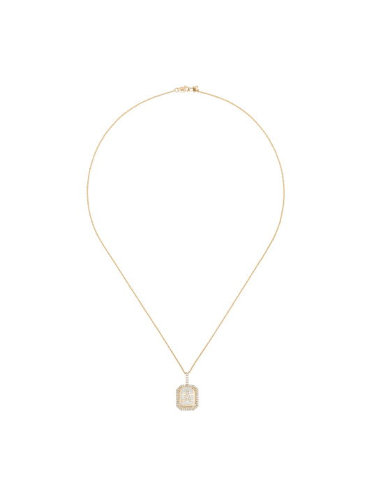14kt gold A initial necklace