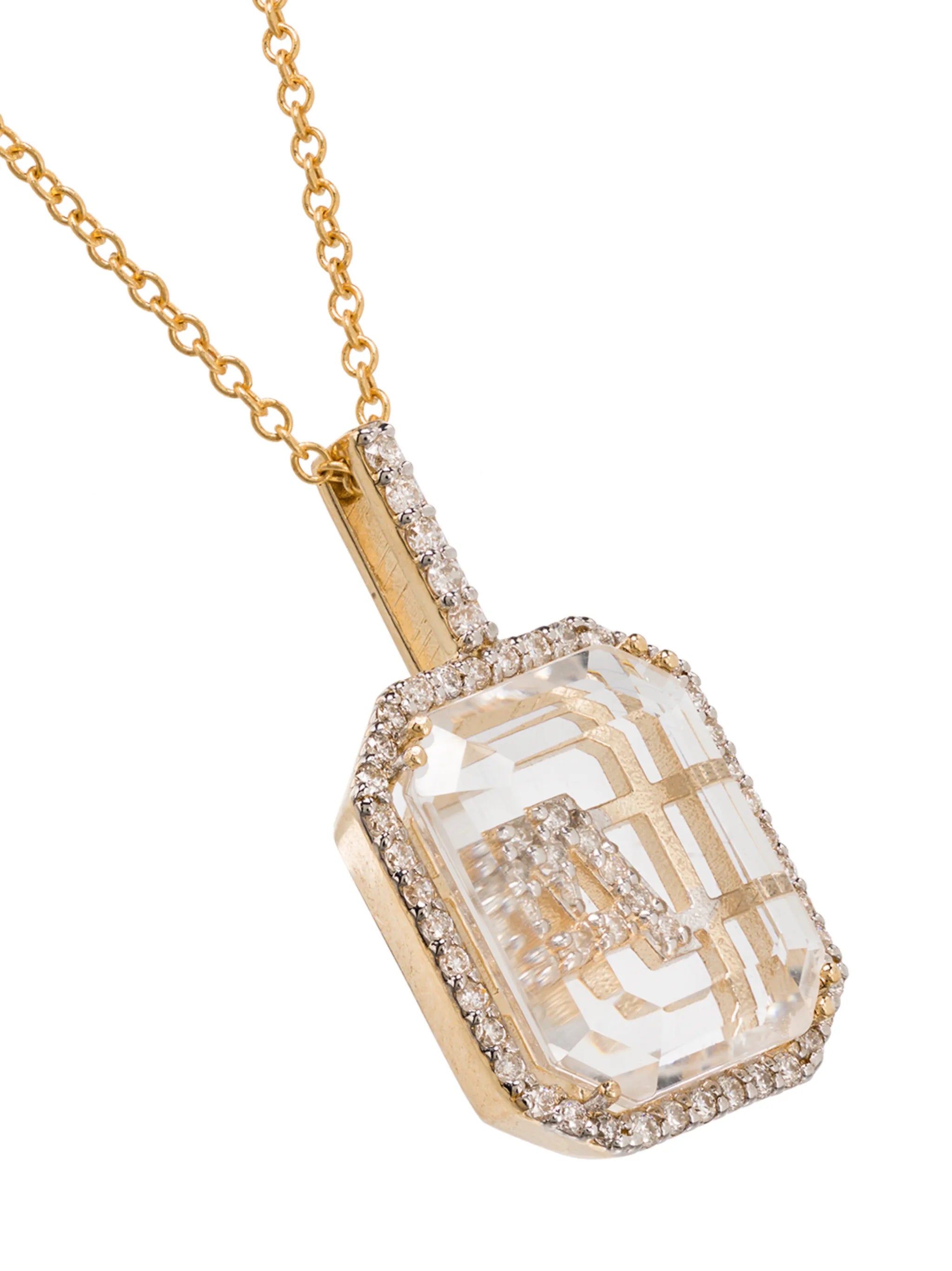 14kt gold A initial necklace