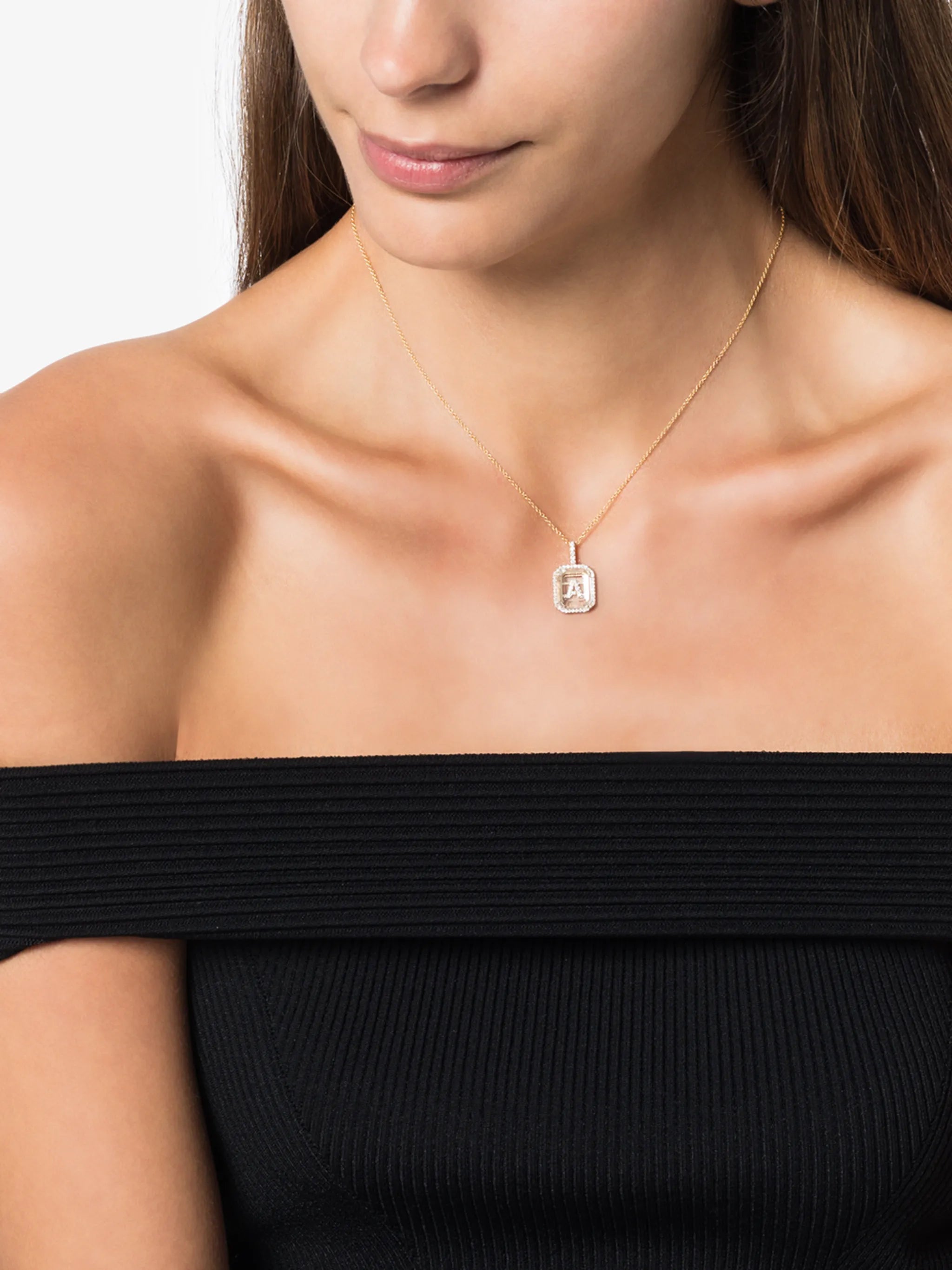 14kt gold A initial necklace
