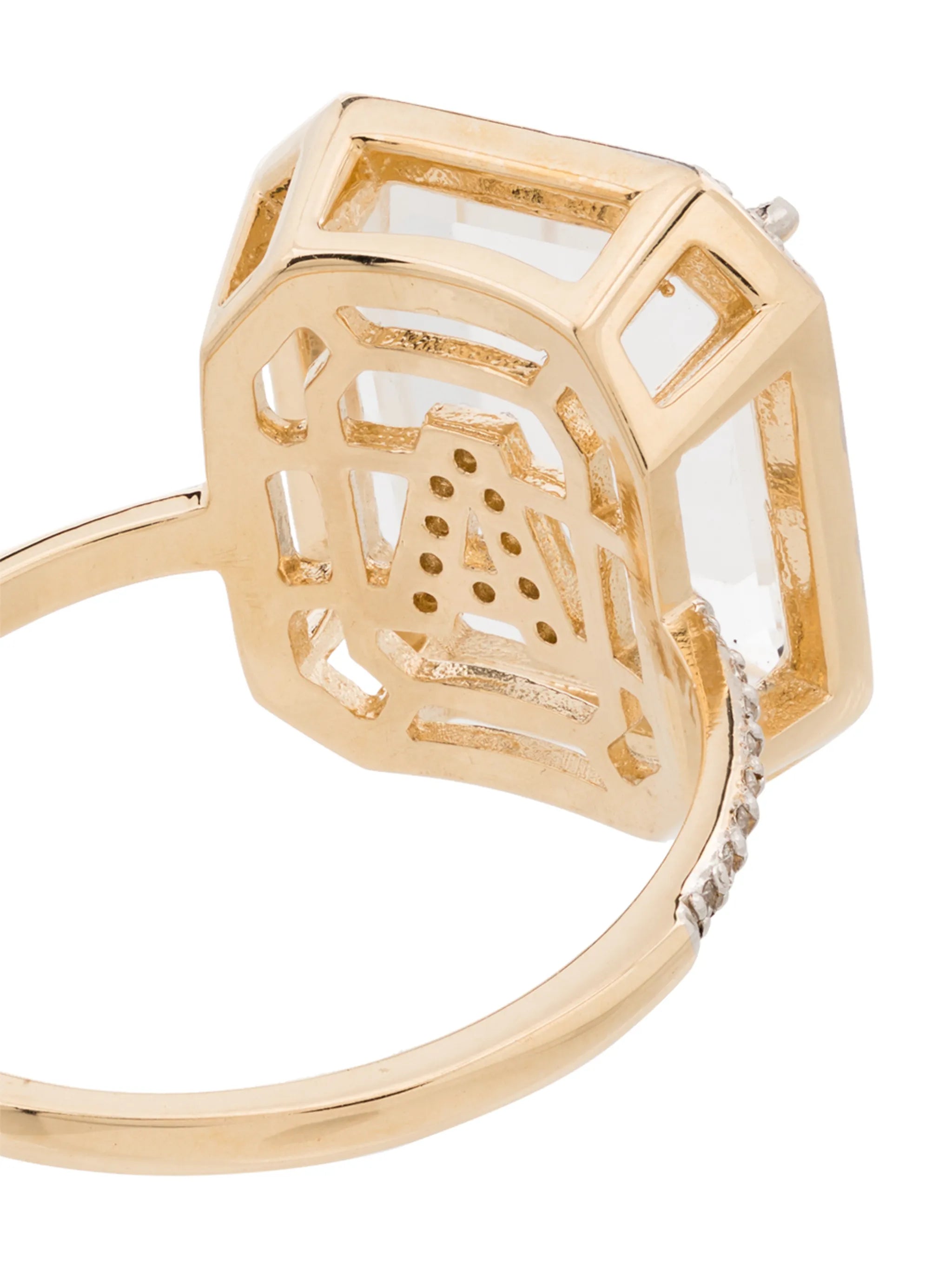 14kt yellow gold diamond-embellished initial ring