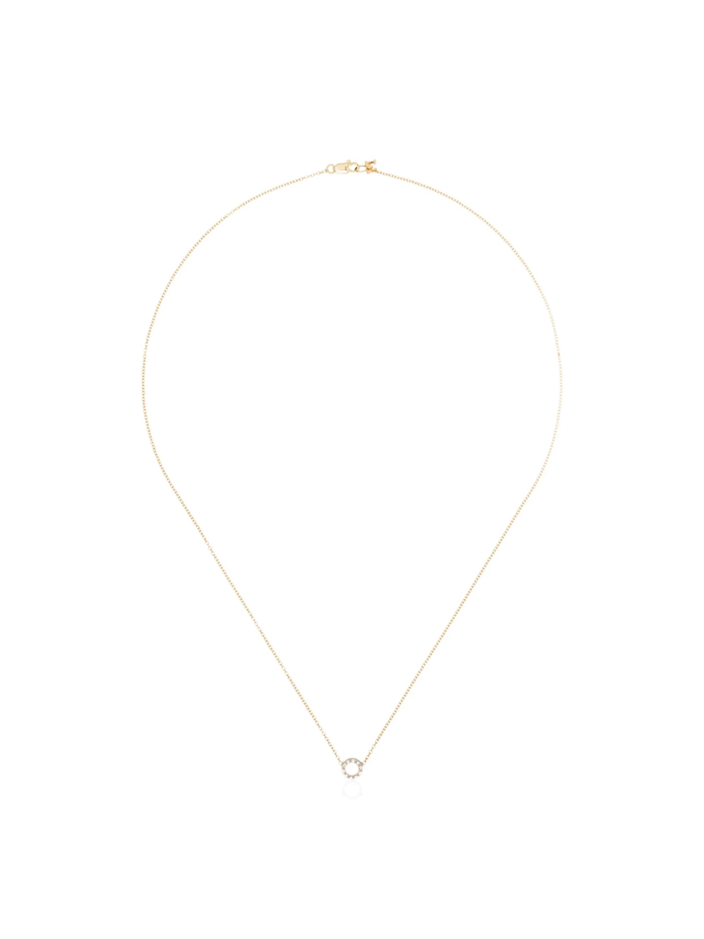 14kt gold diamond-embellished circle necklace
