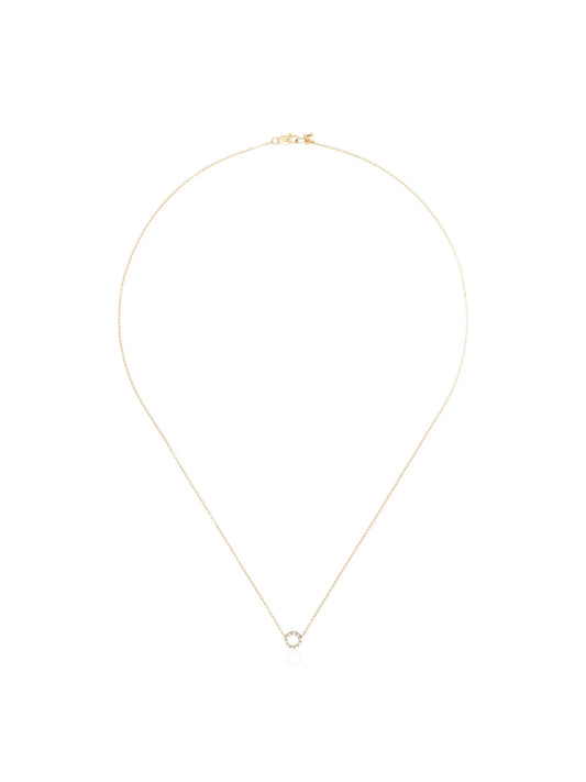 14kt gold diamond-embellished circle necklace