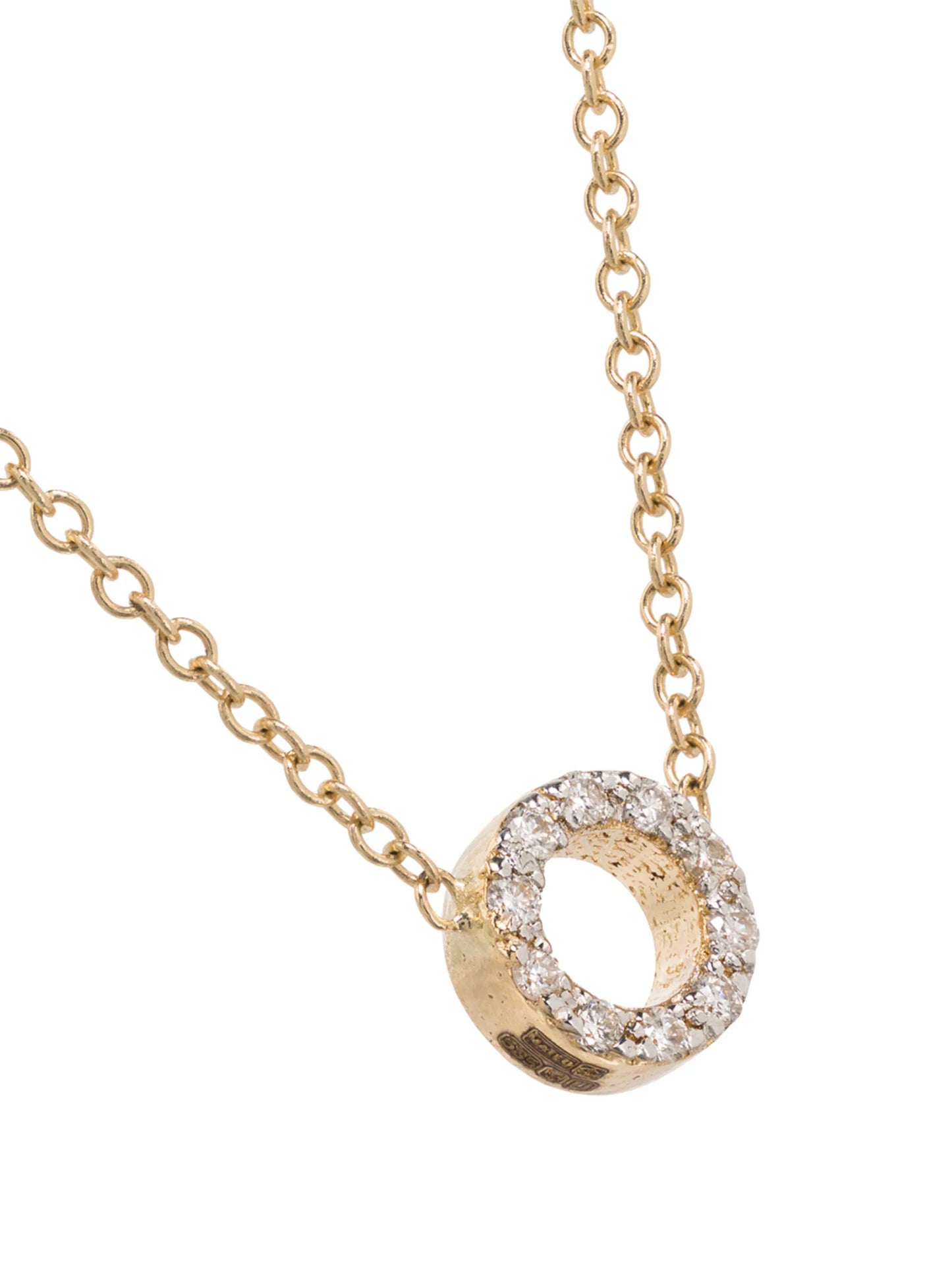 14kt gold diamond-embellished circle necklace