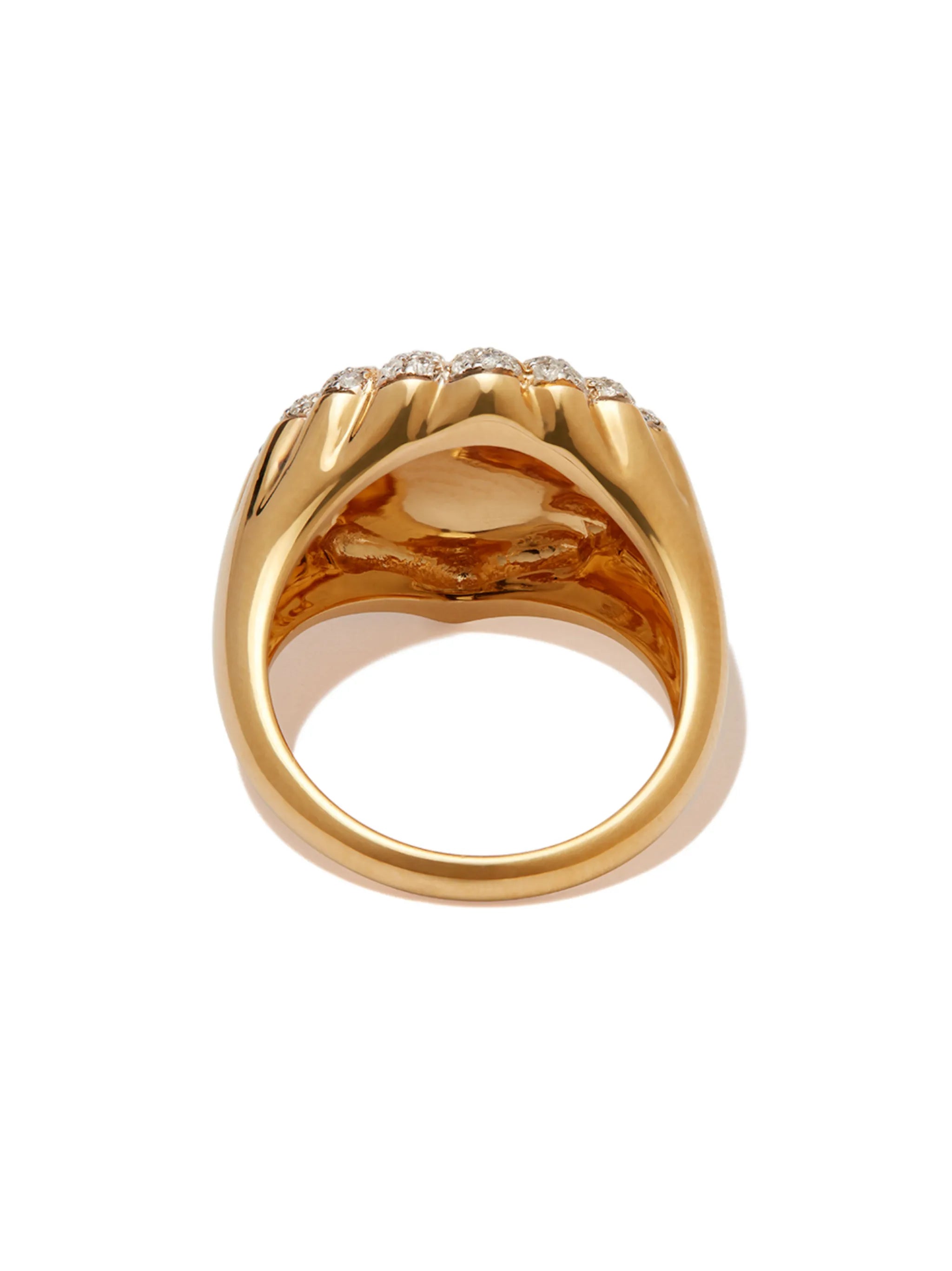 9kt yellow gold Shell diamond ring