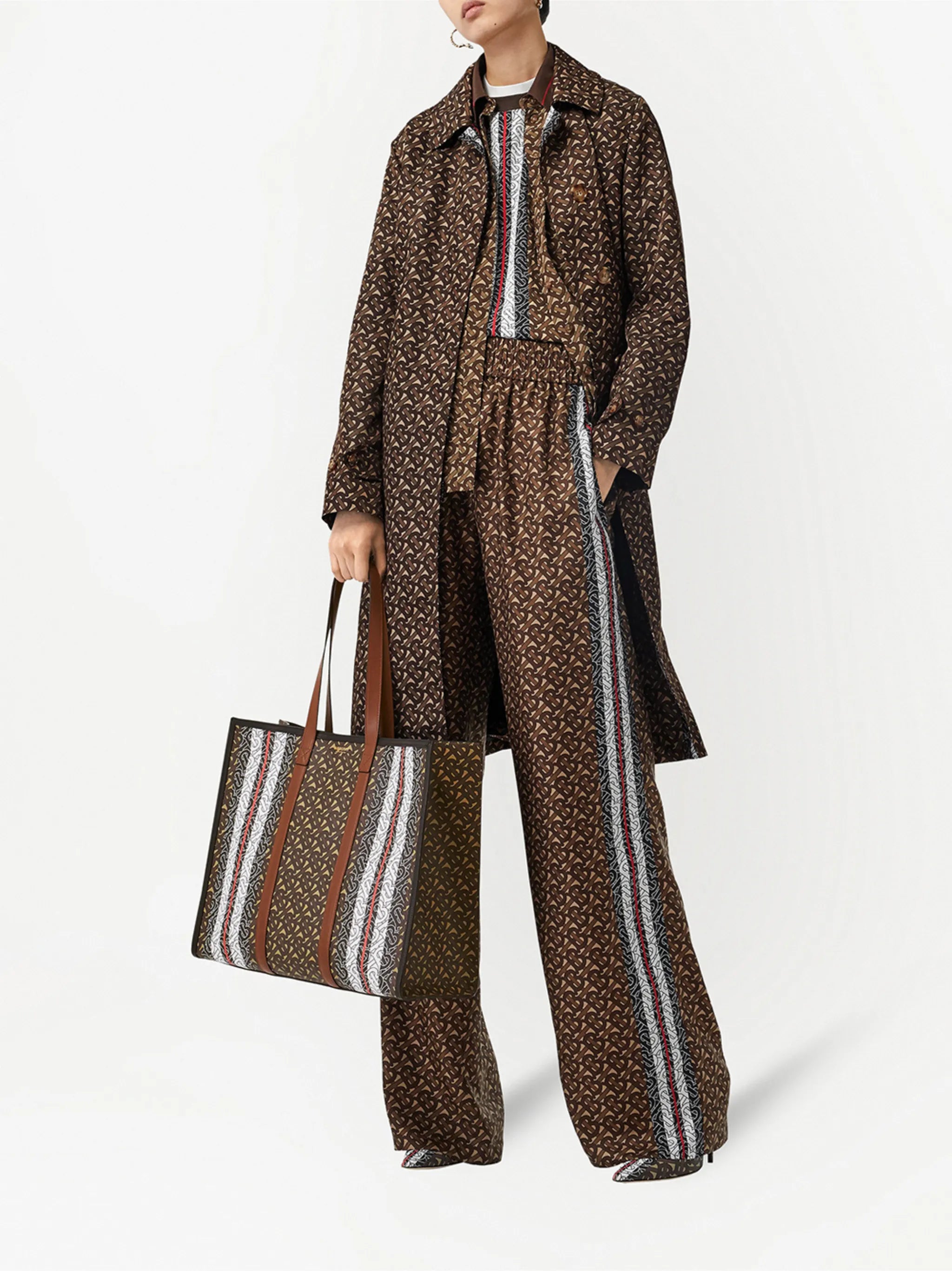 Monogram Stripe tote bag