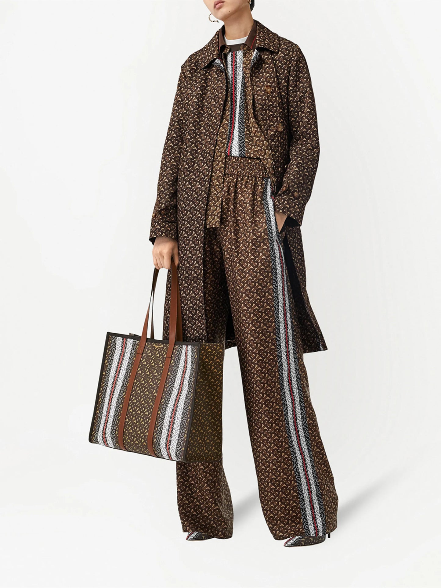 Monogram Stripe tote bag