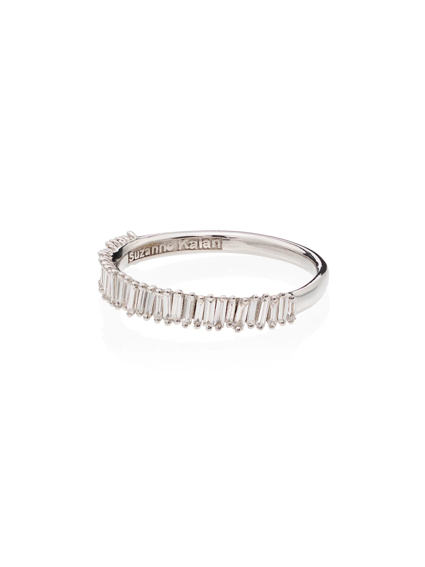 18kt white gold baguette diamond ring