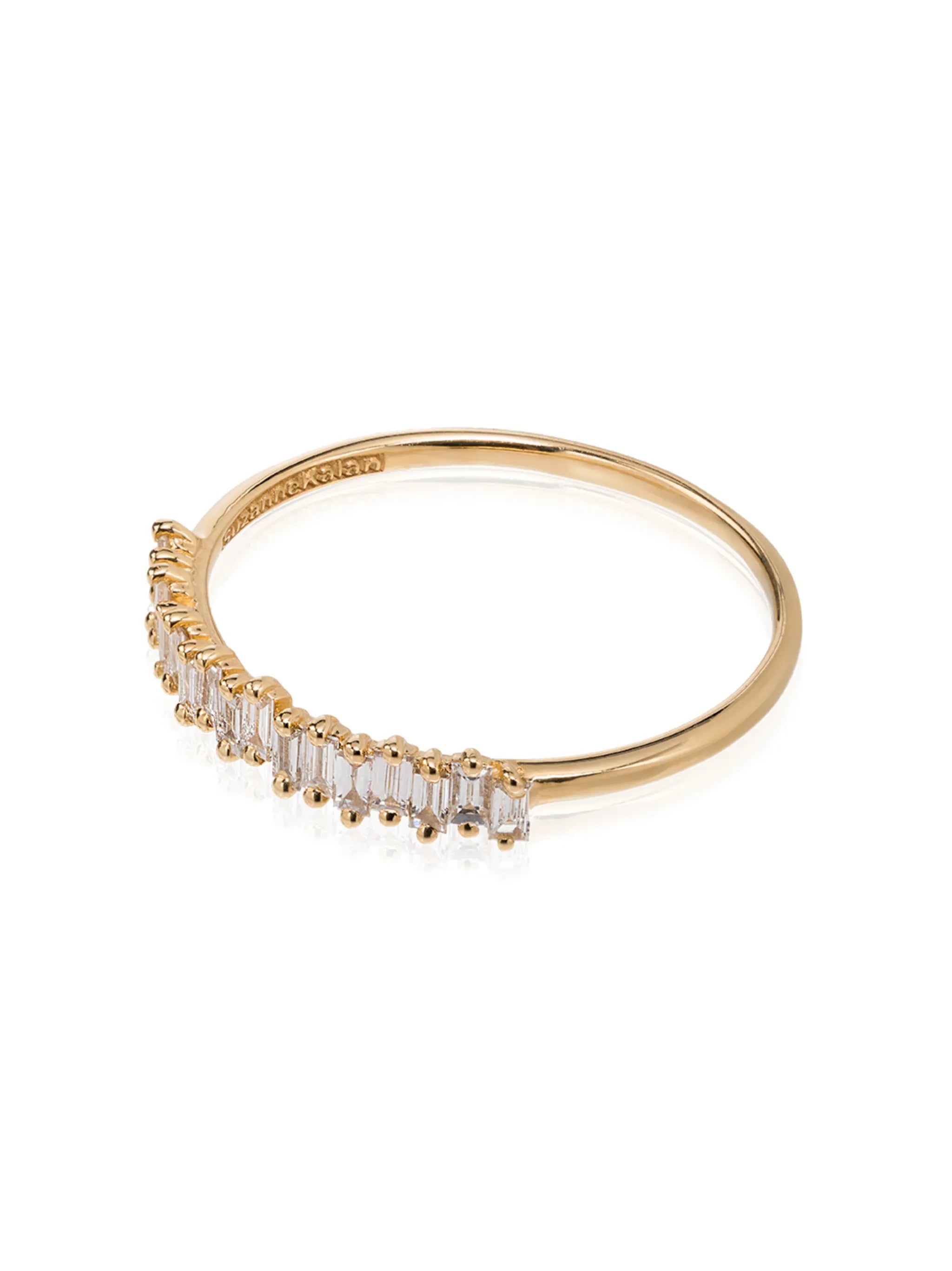 18kt yellow gold half eternity diamond ring
