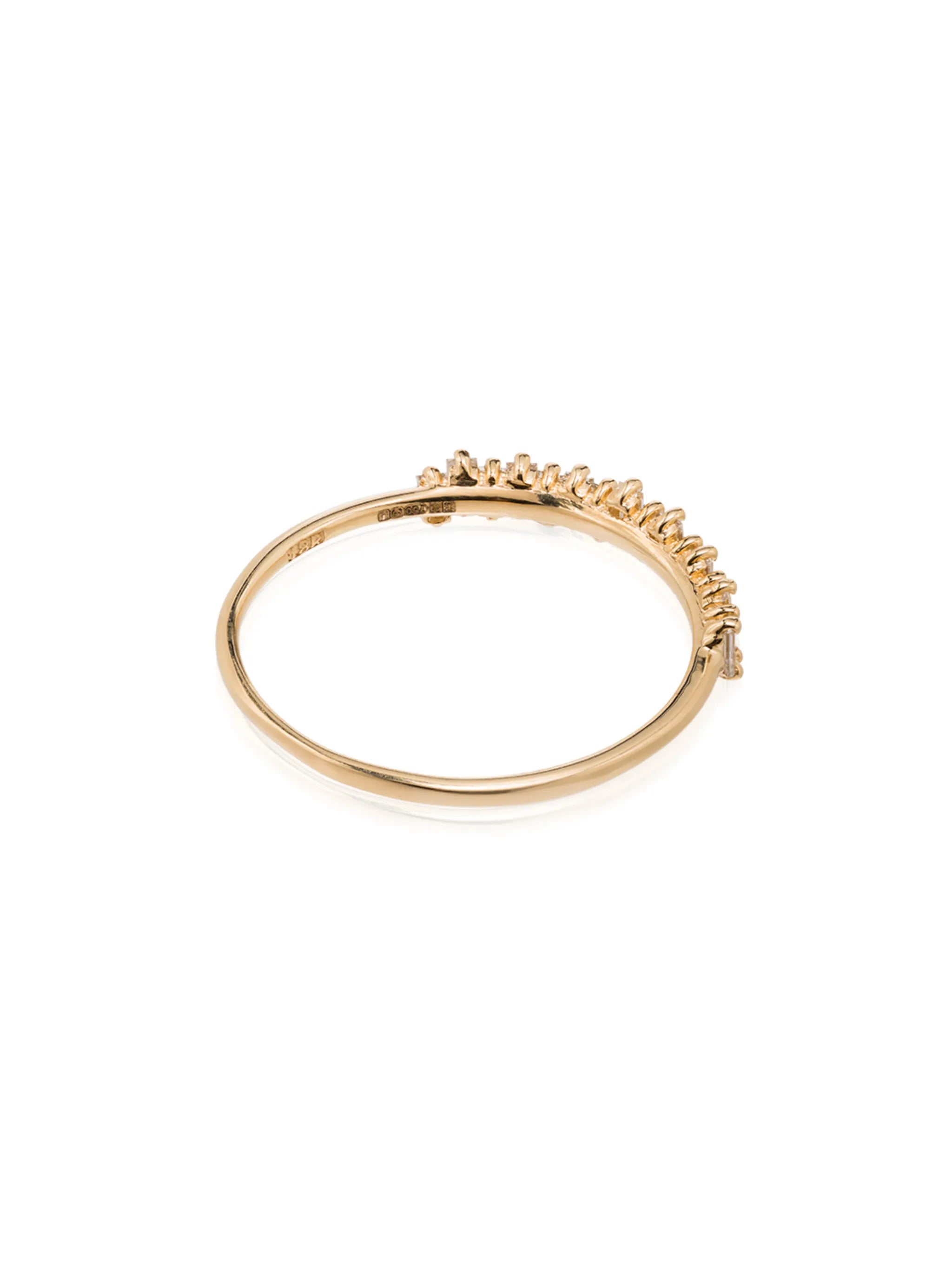 18kt yellow gold half eternity diamond ring