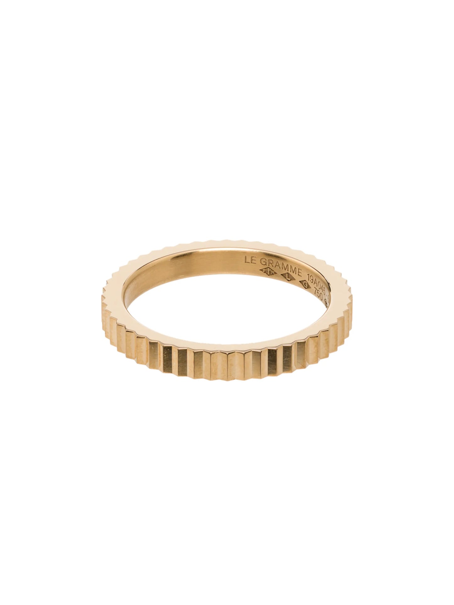 18kt yellow gold single Guilloche ring
