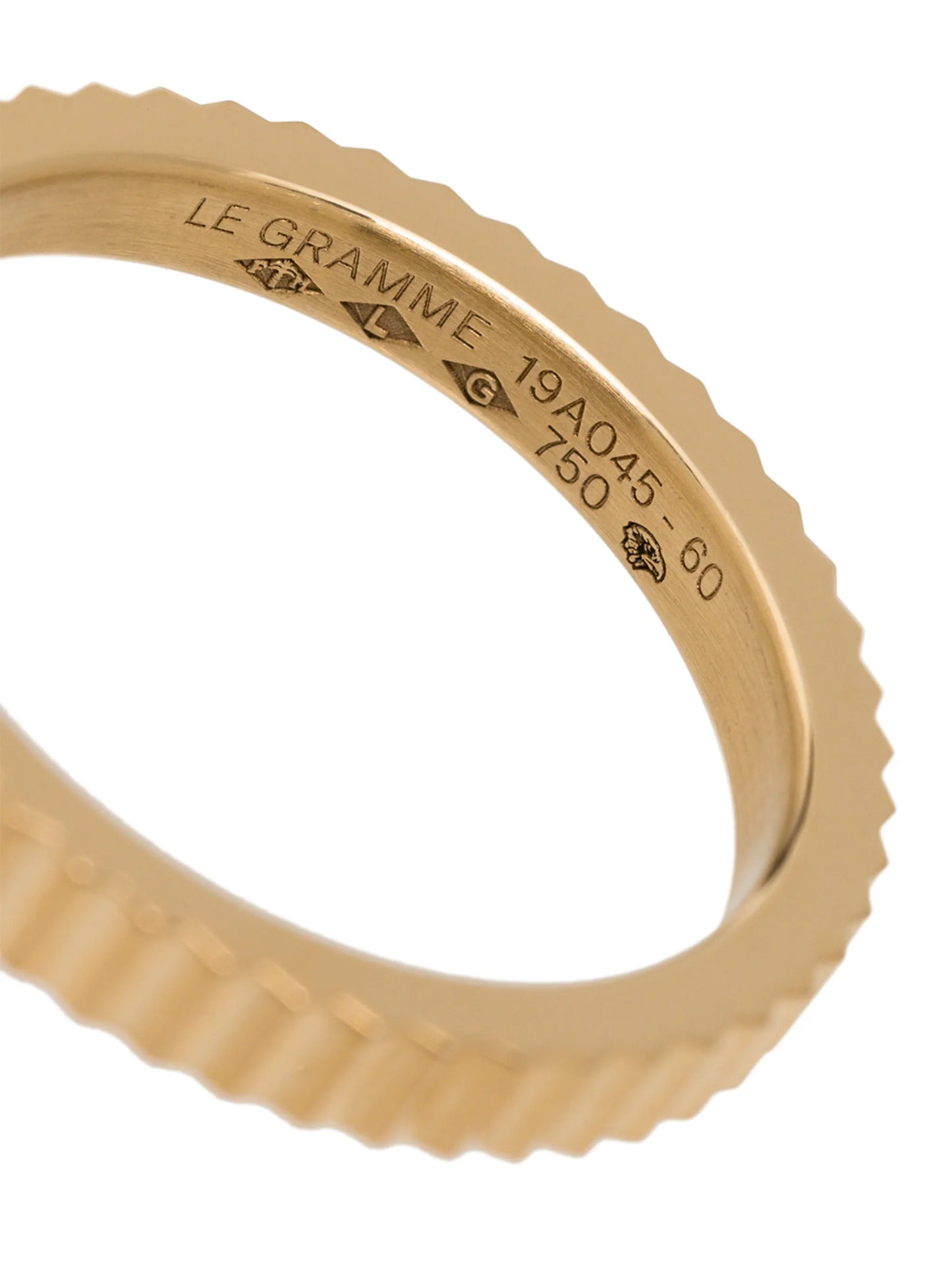 18kt yellow gold single Guilloche ring