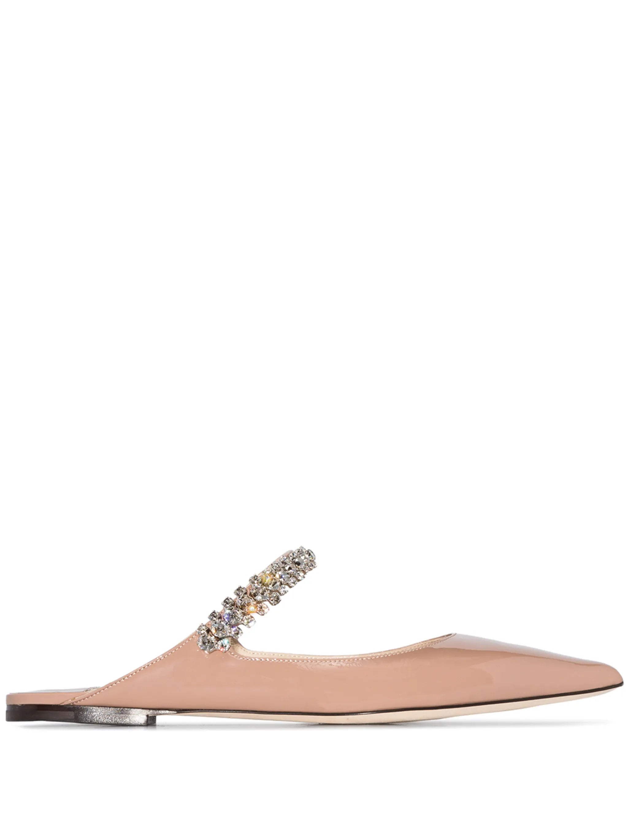 Bing embellished strap flat pumps