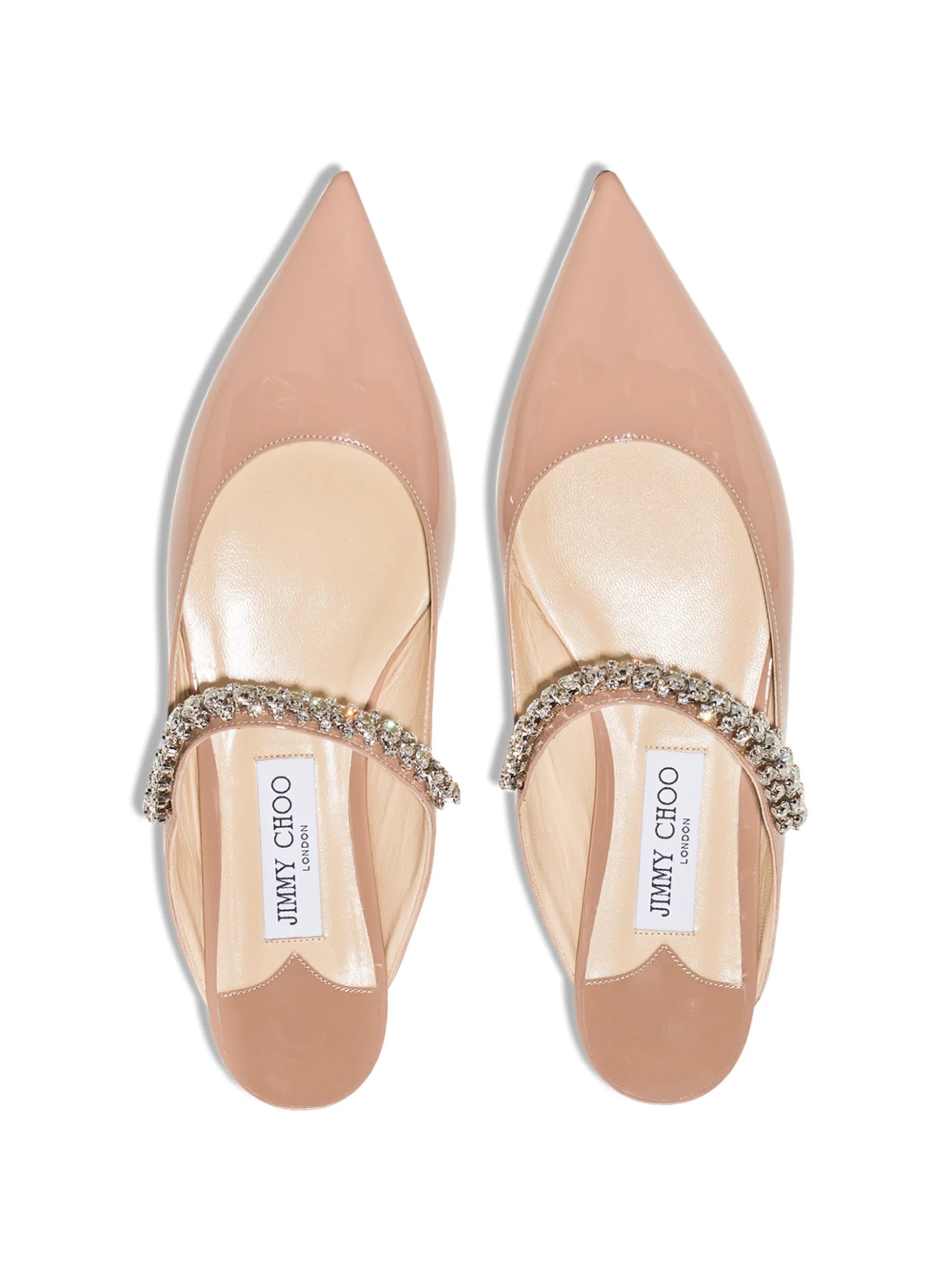 Bing embellished strap flat pumps