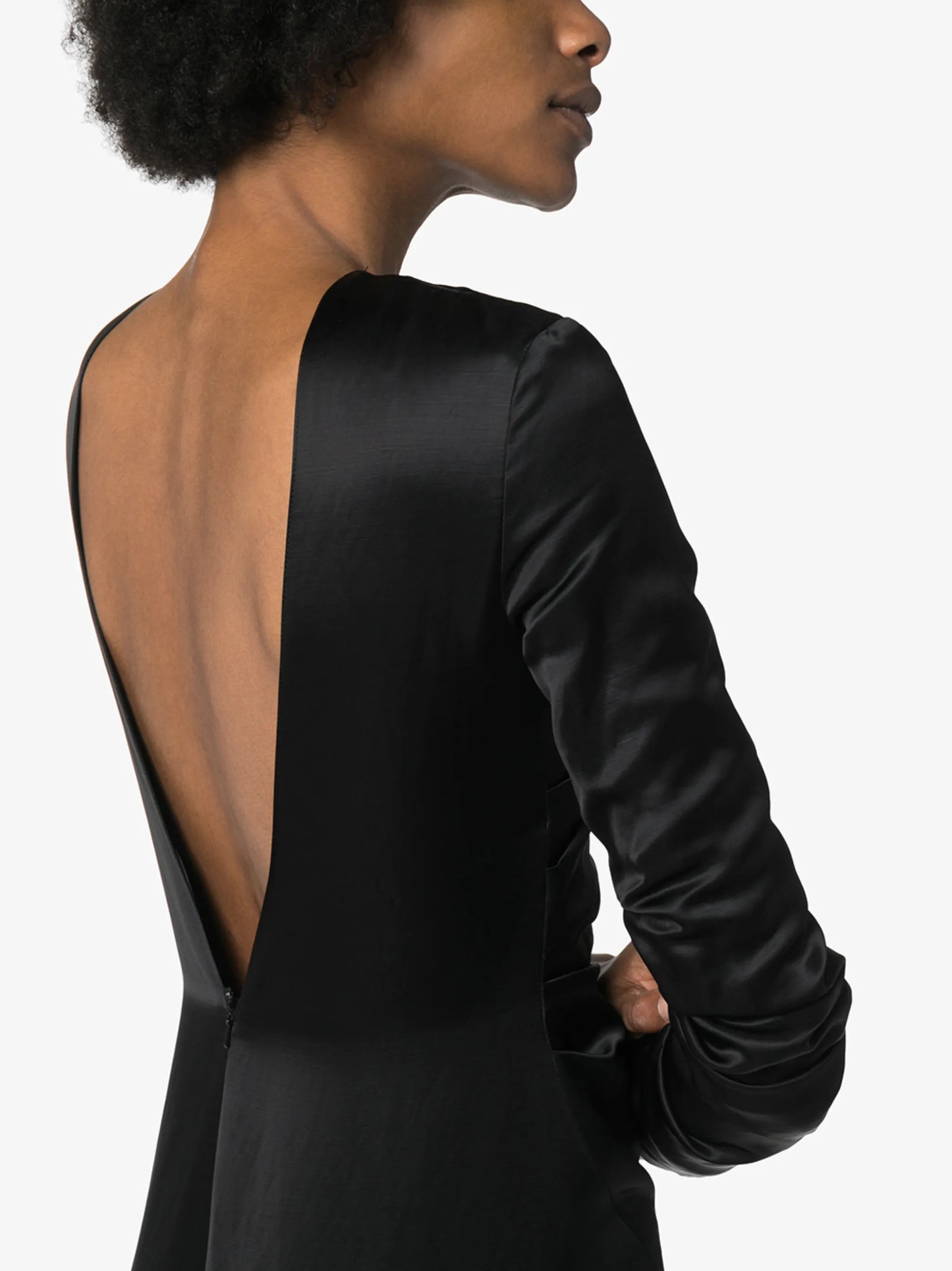 ruched side split midi dress