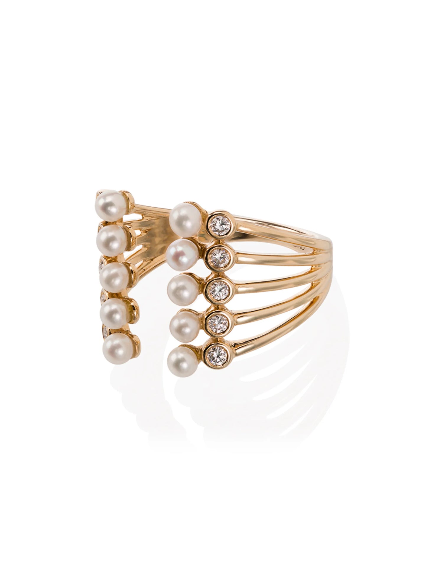 14kt gold diamond open ring