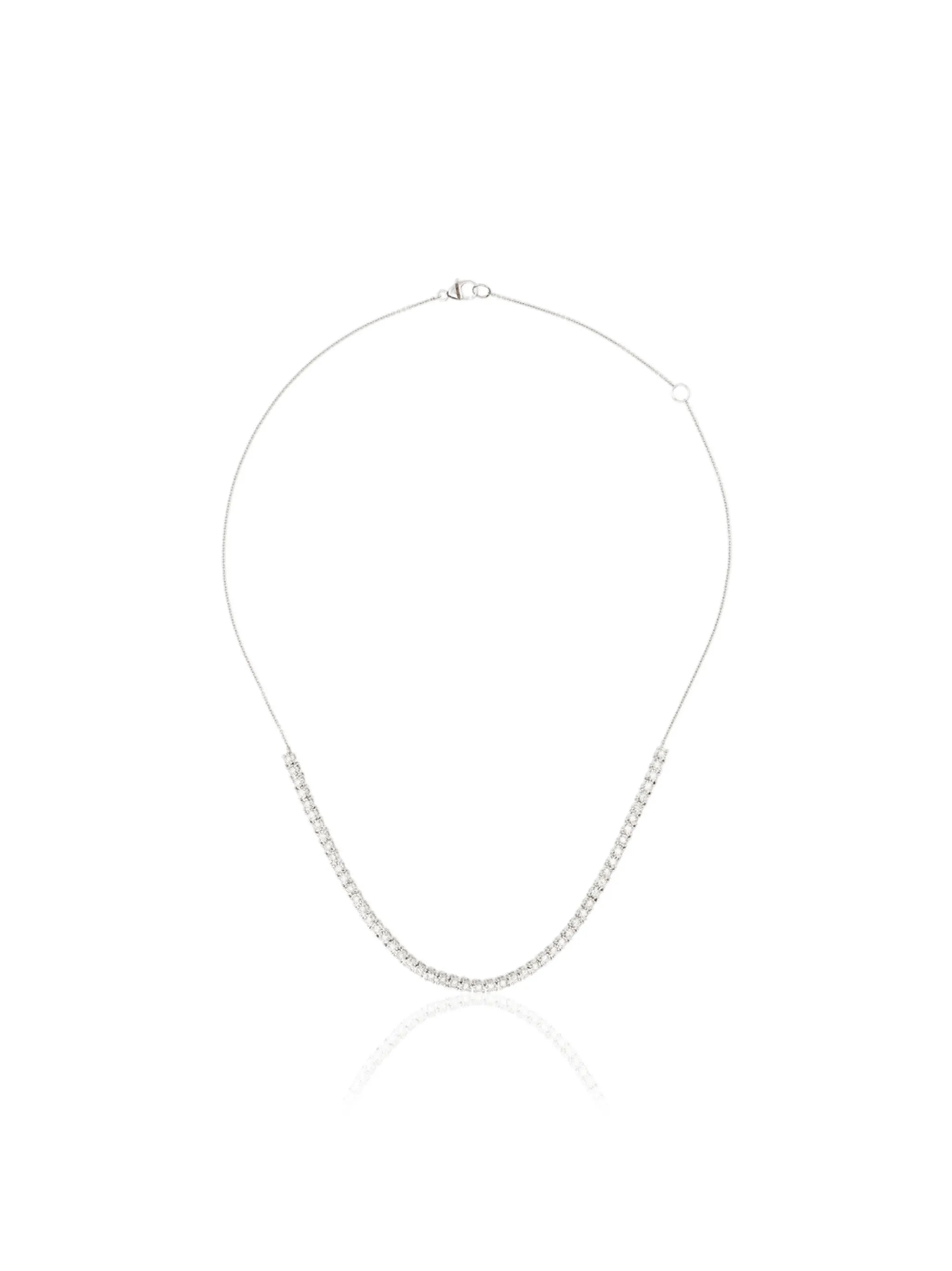 14kt white gold and diamond half chain necklace