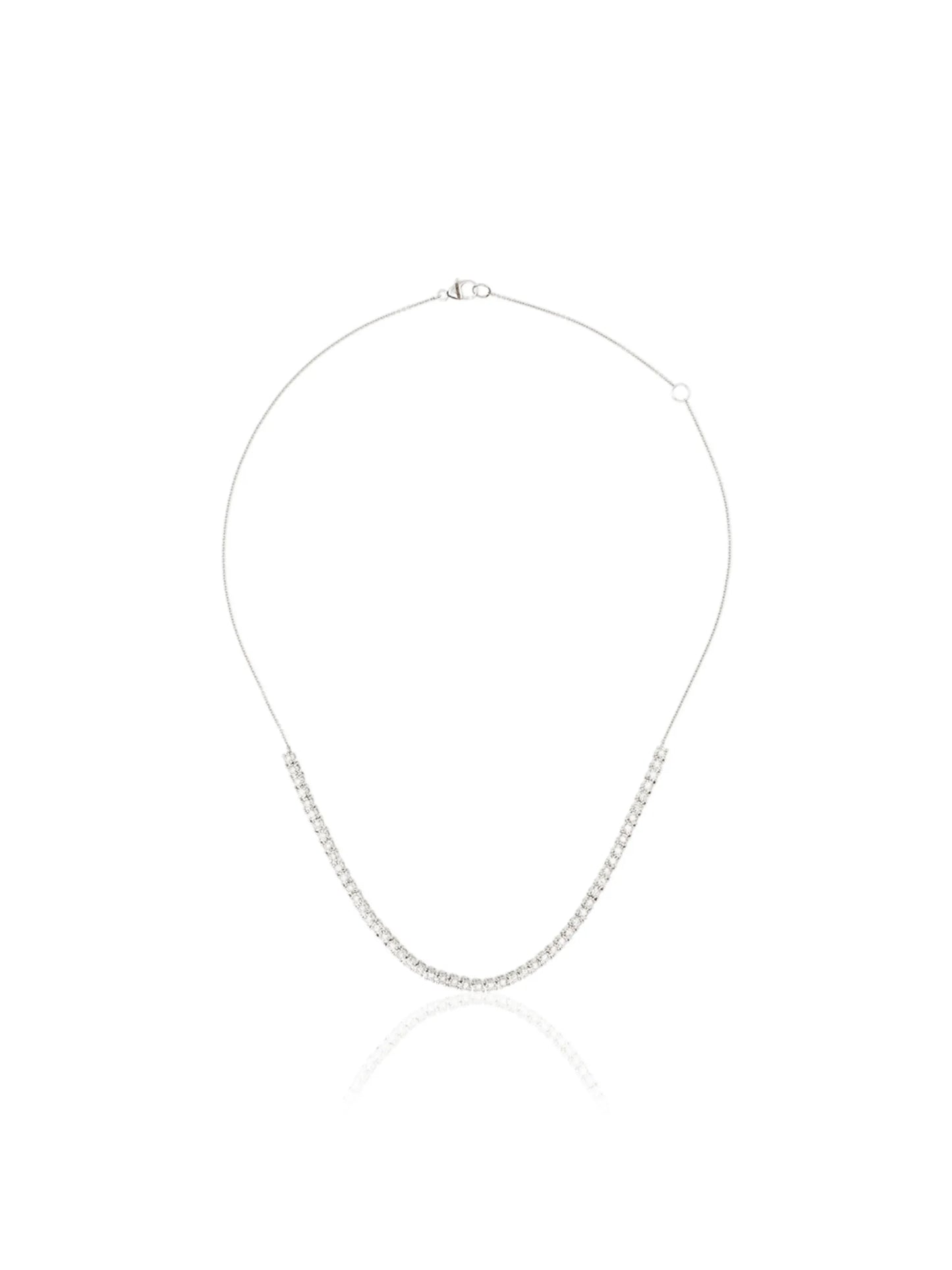 14kt white gold and diamond half chain necklace