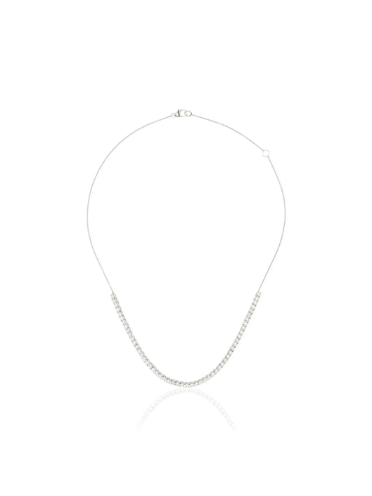 14kt white gold and diamond half chain necklace