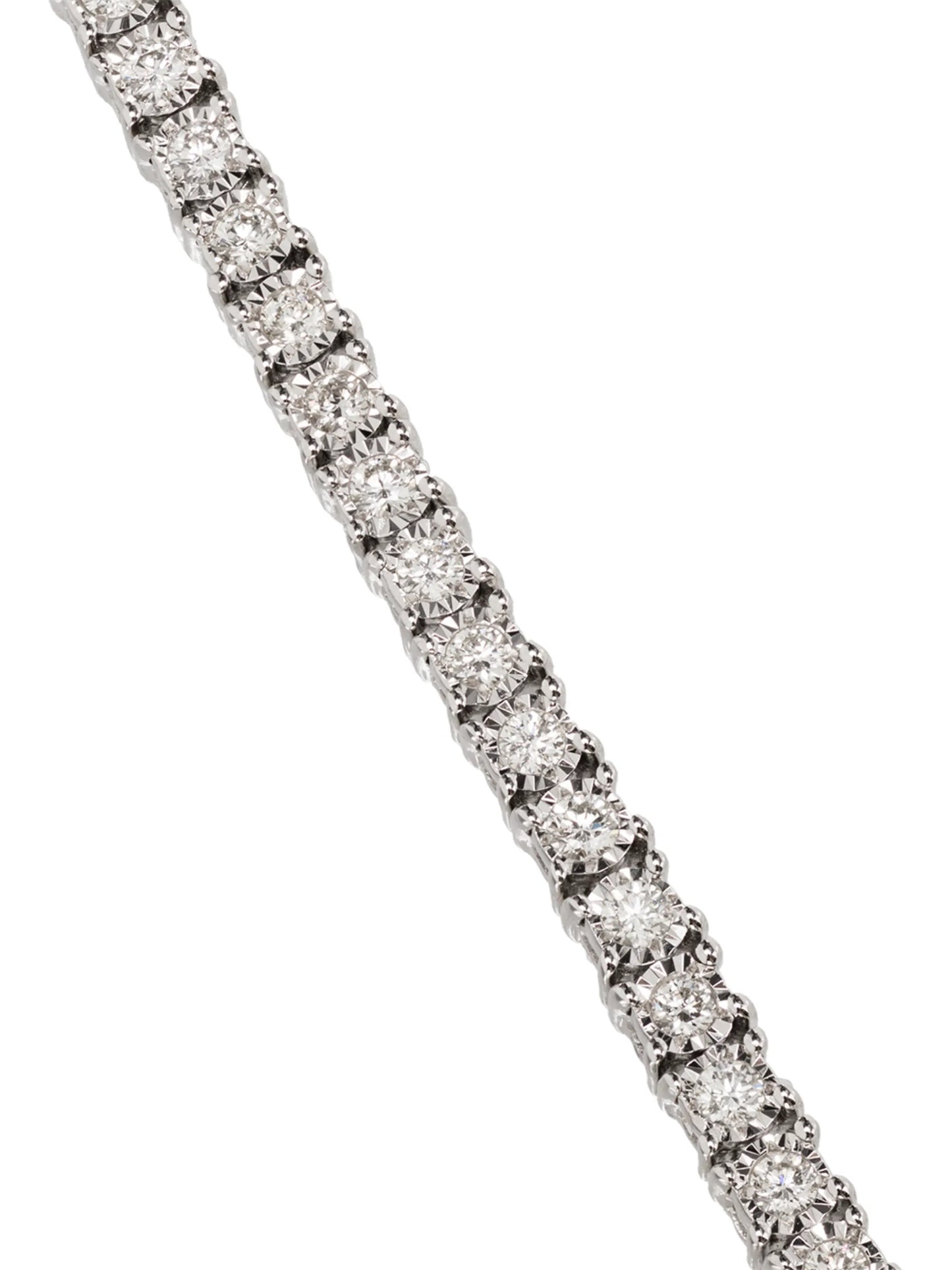 14kt white gold and diamond half chain necklace