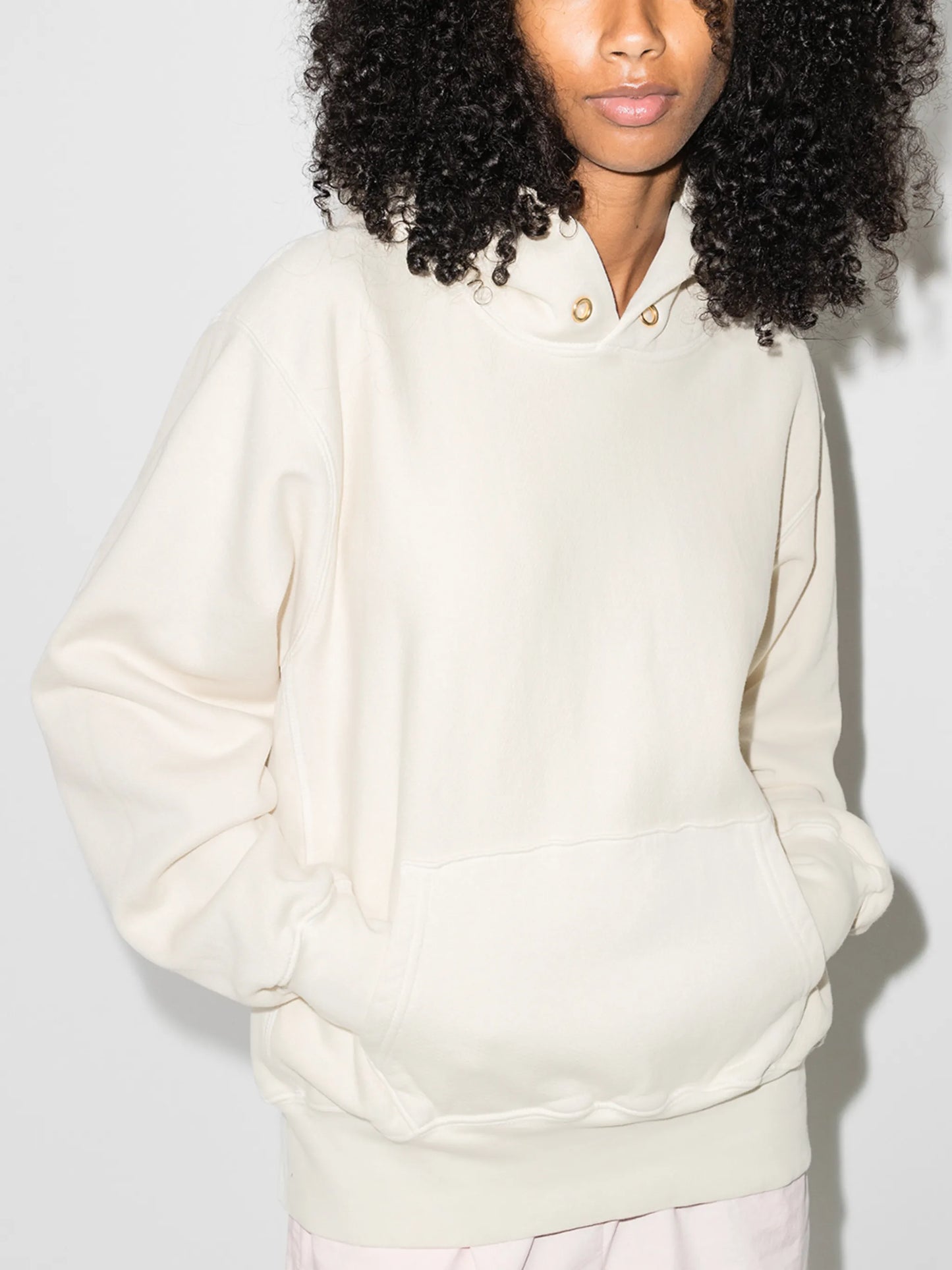 cropped cotton hoodie