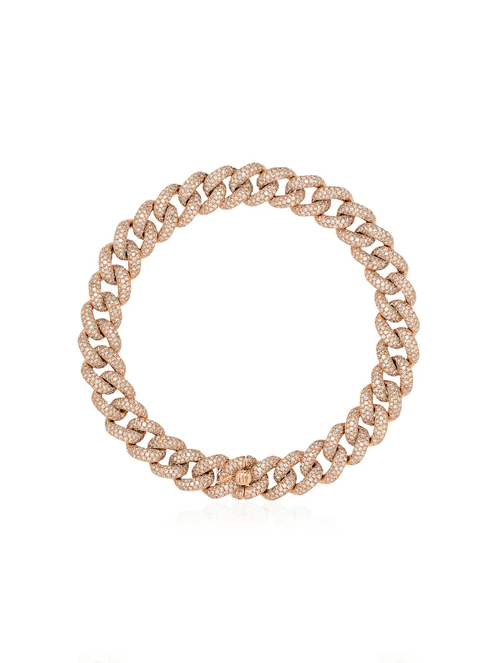 18K rose gold pavé diamond link bracelet