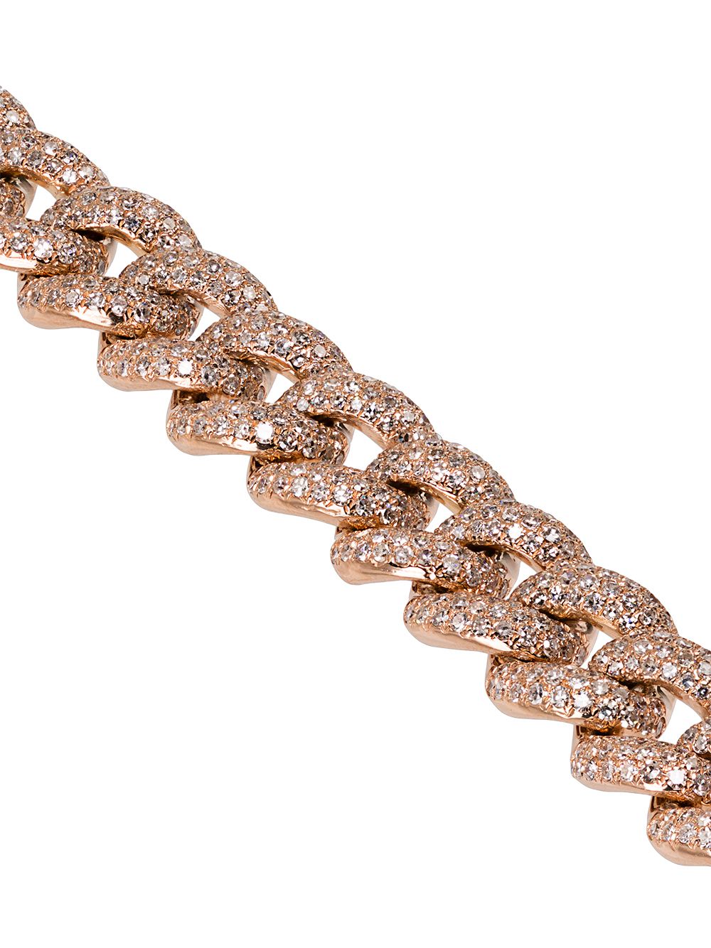18K rose gold pavé diamond link bracelet