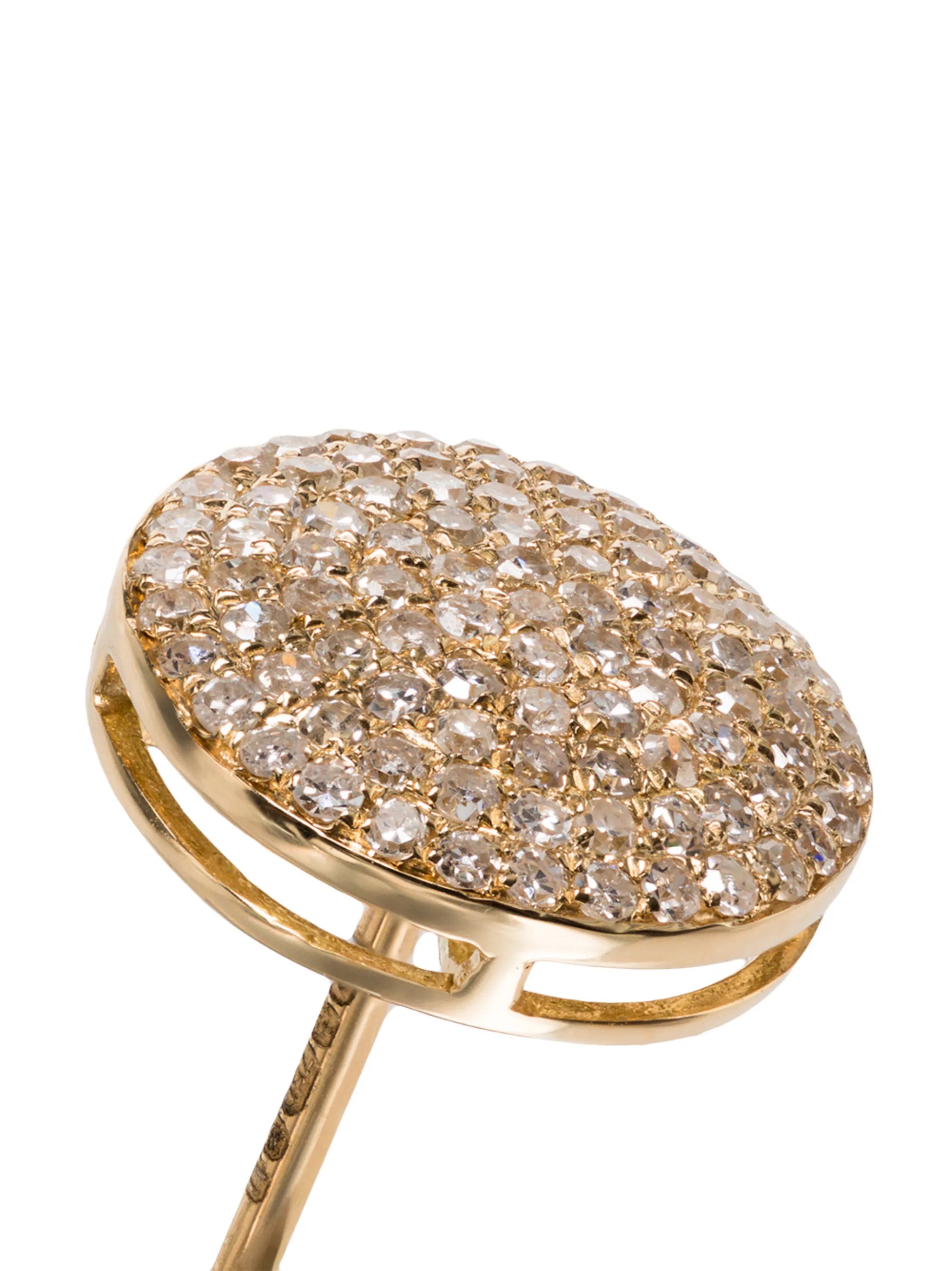 18K gold round pave diamond stud earrings