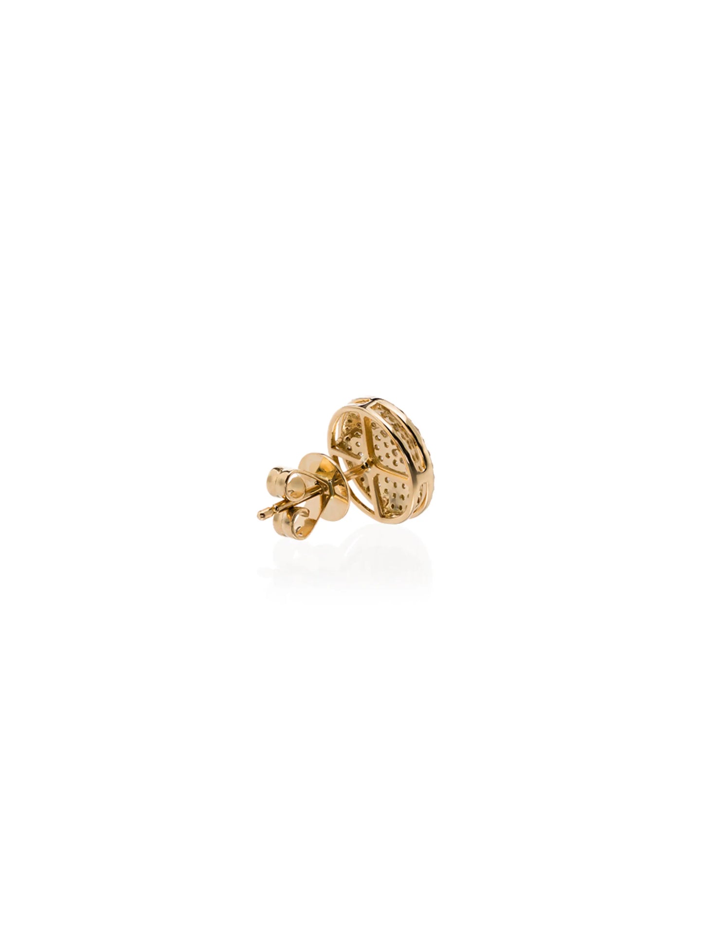 18K gold round pave diamond stud earrings