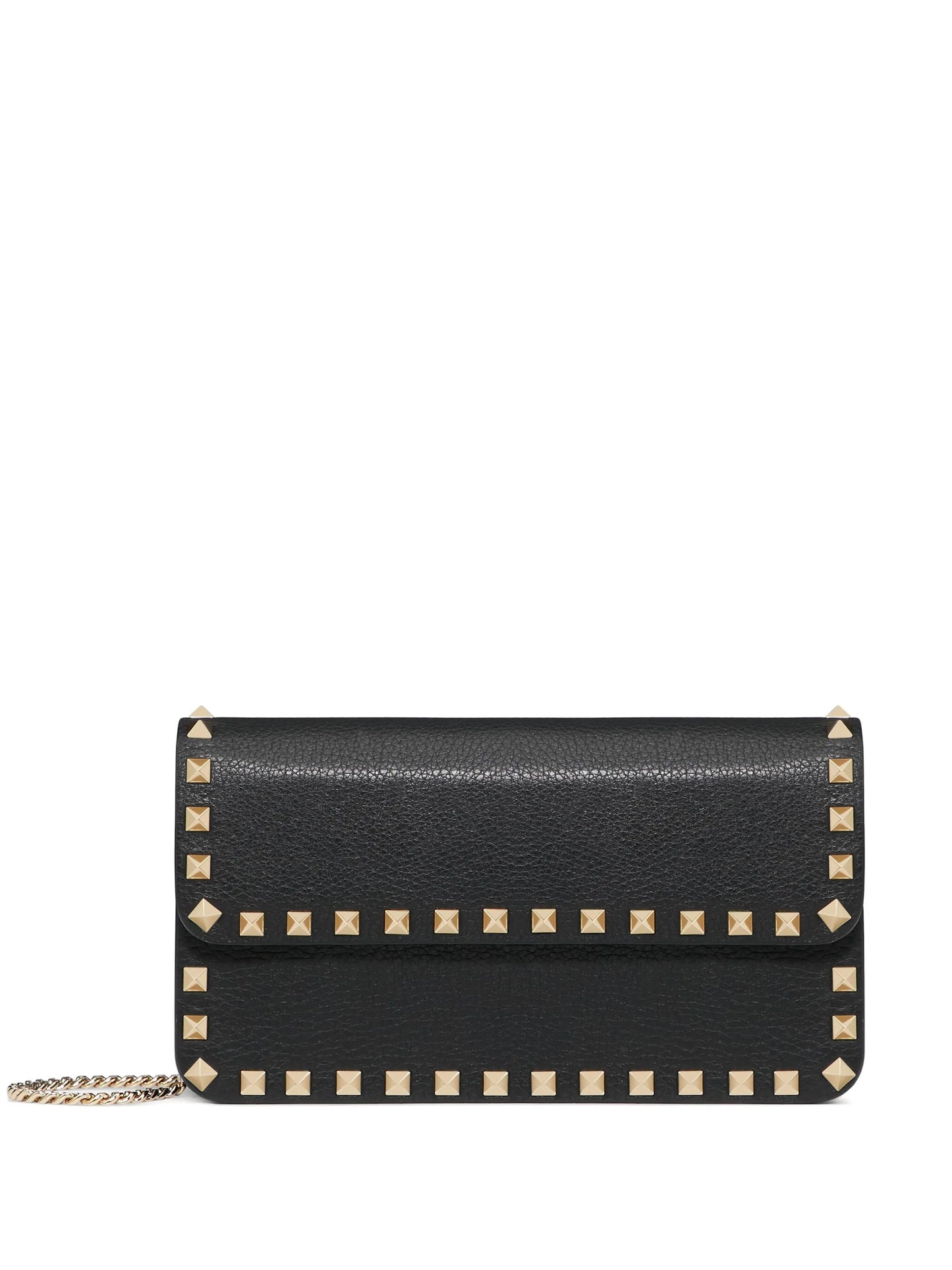 Rockstud leather clutch bag
