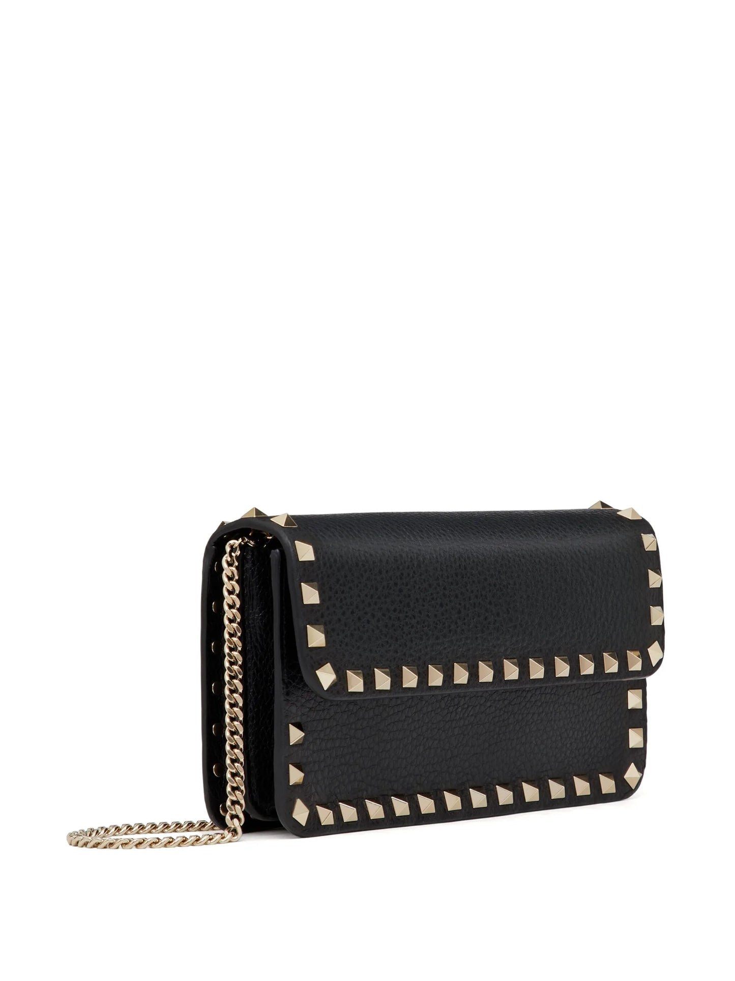 Rockstud leather clutch bag