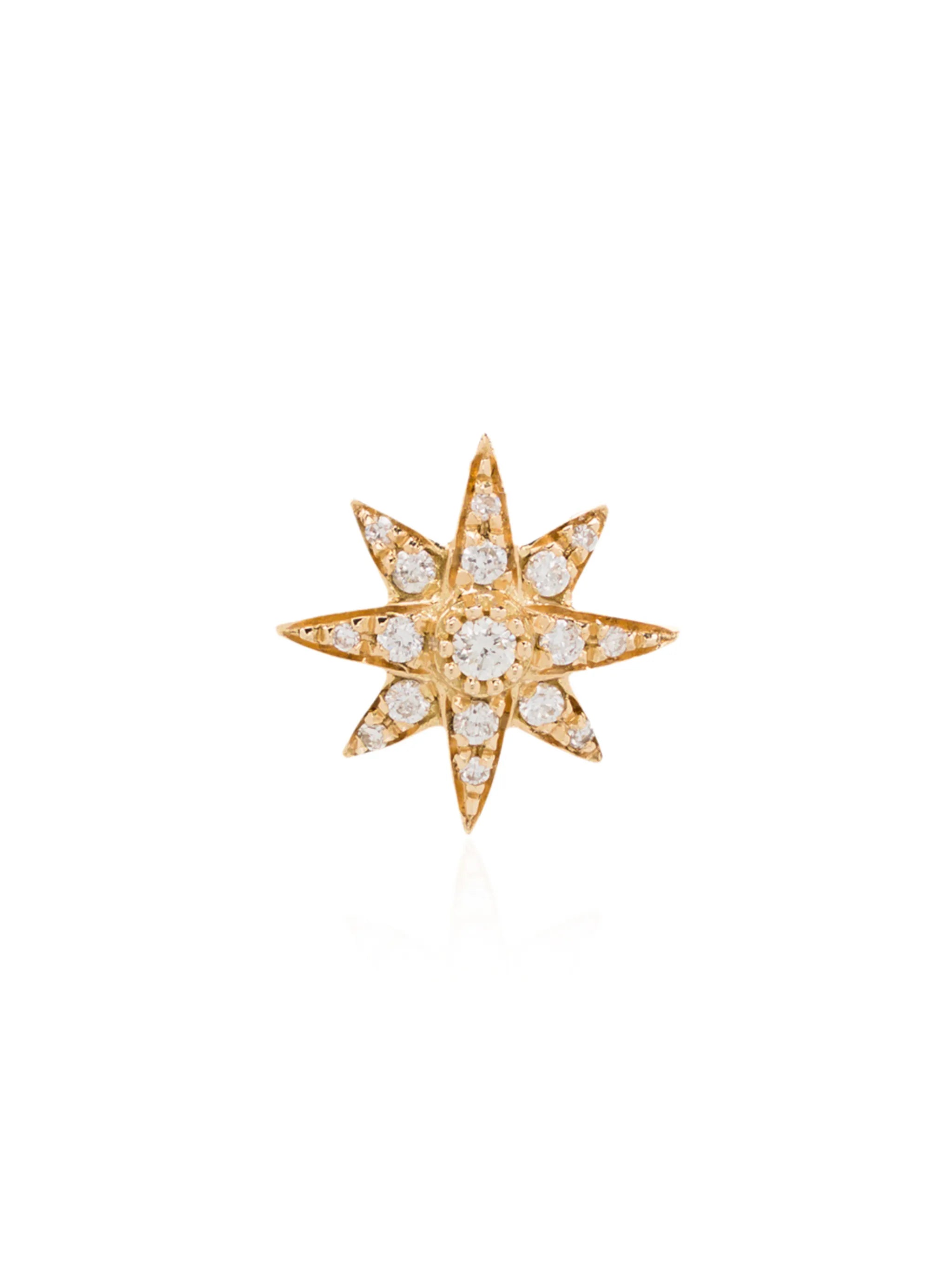 18kt yellow gold Starburst diamond earring