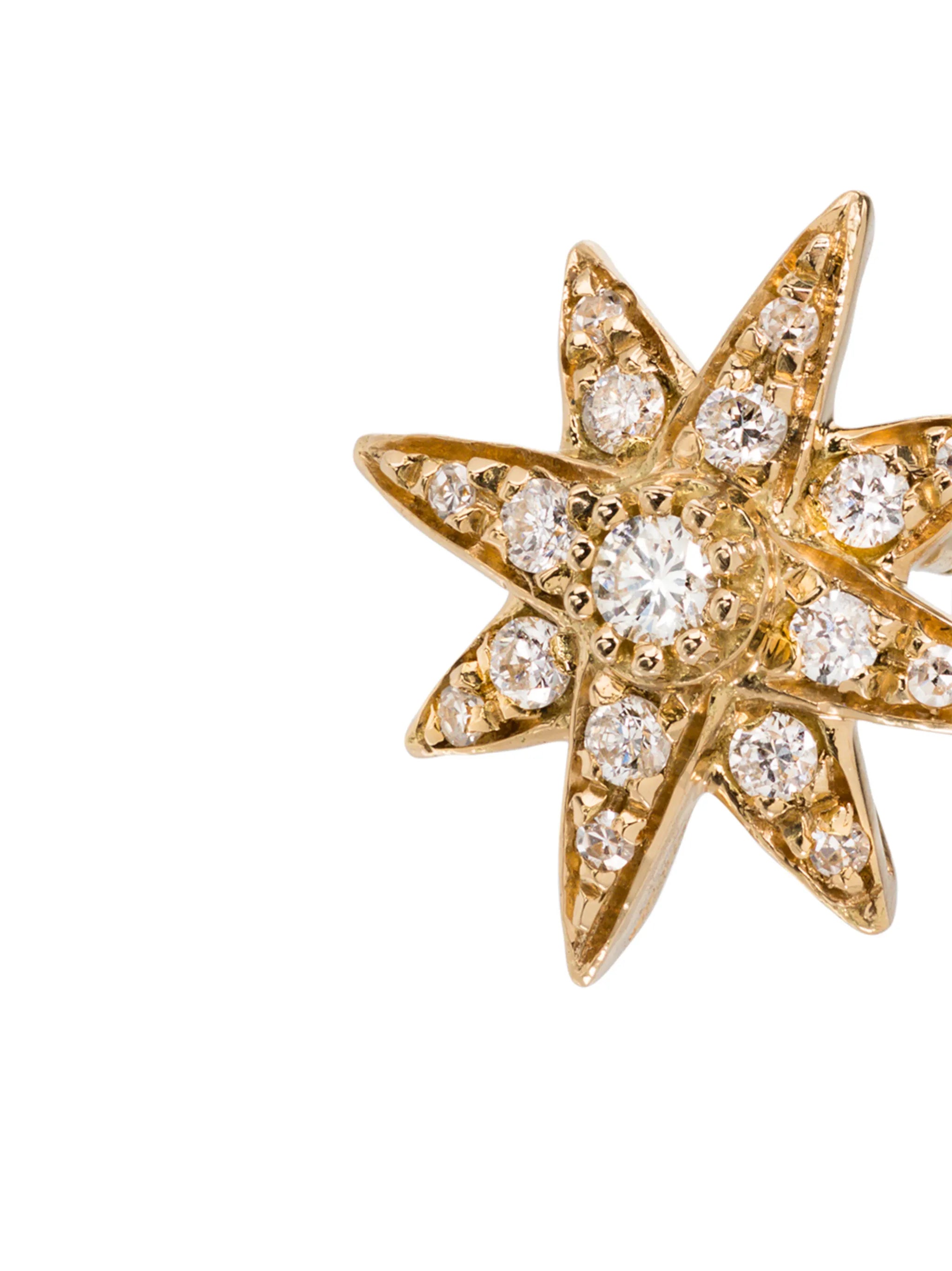 18kt yellow gold Starburst diamond earring
