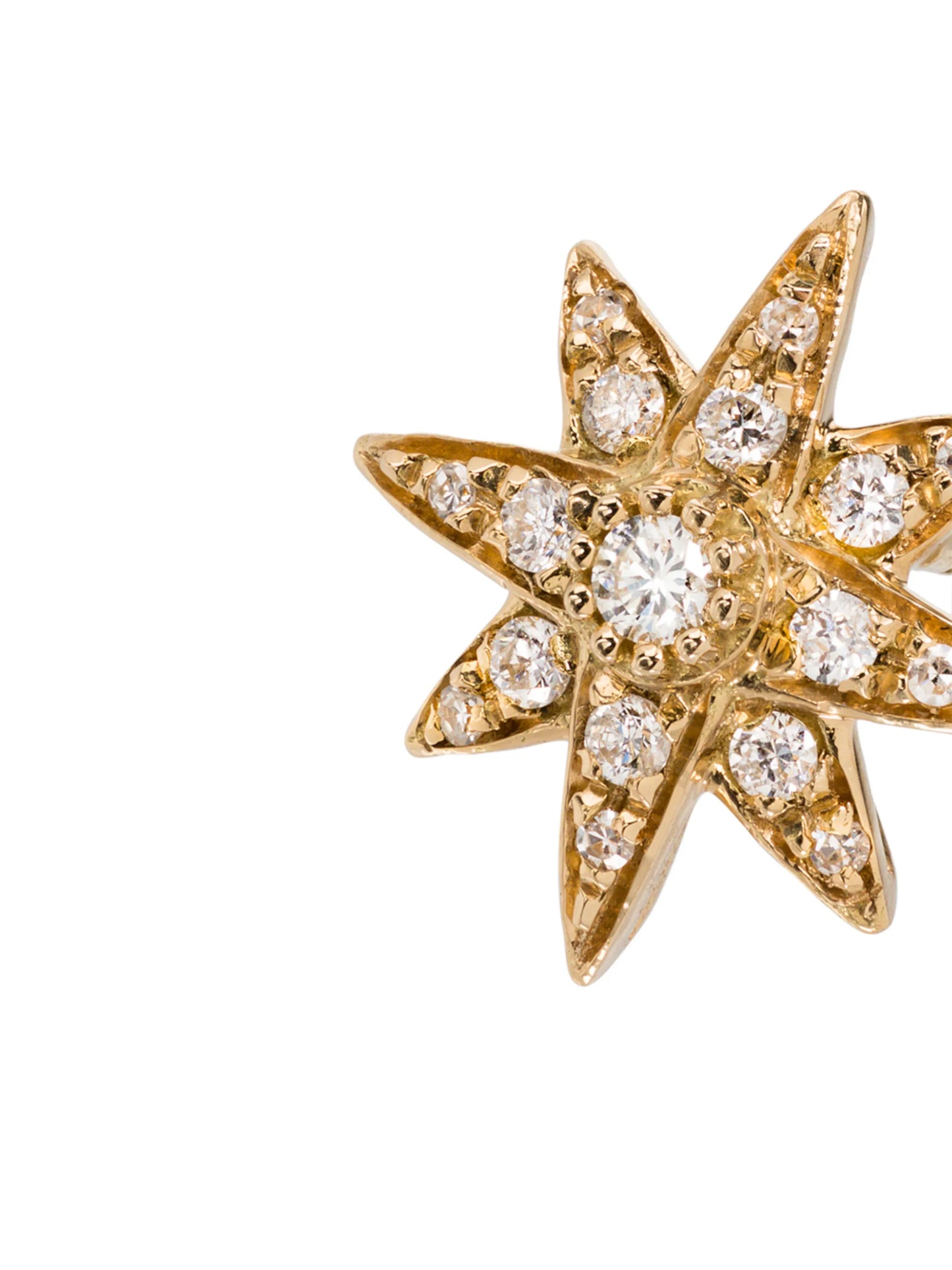 18kt yellow gold Starburst diamond earring
