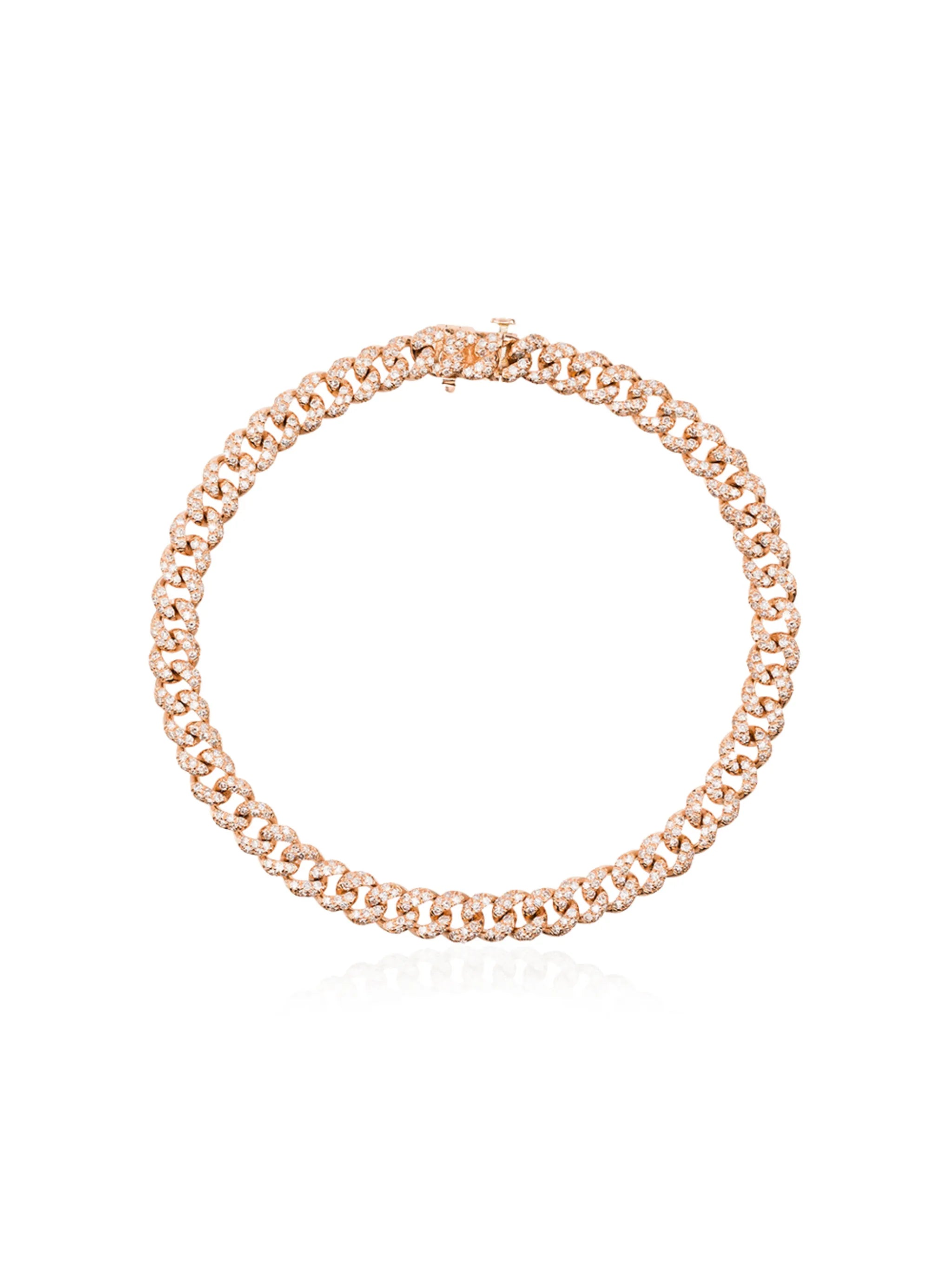 18K rose gold diamond-embellished 7.5 inch bracelet
