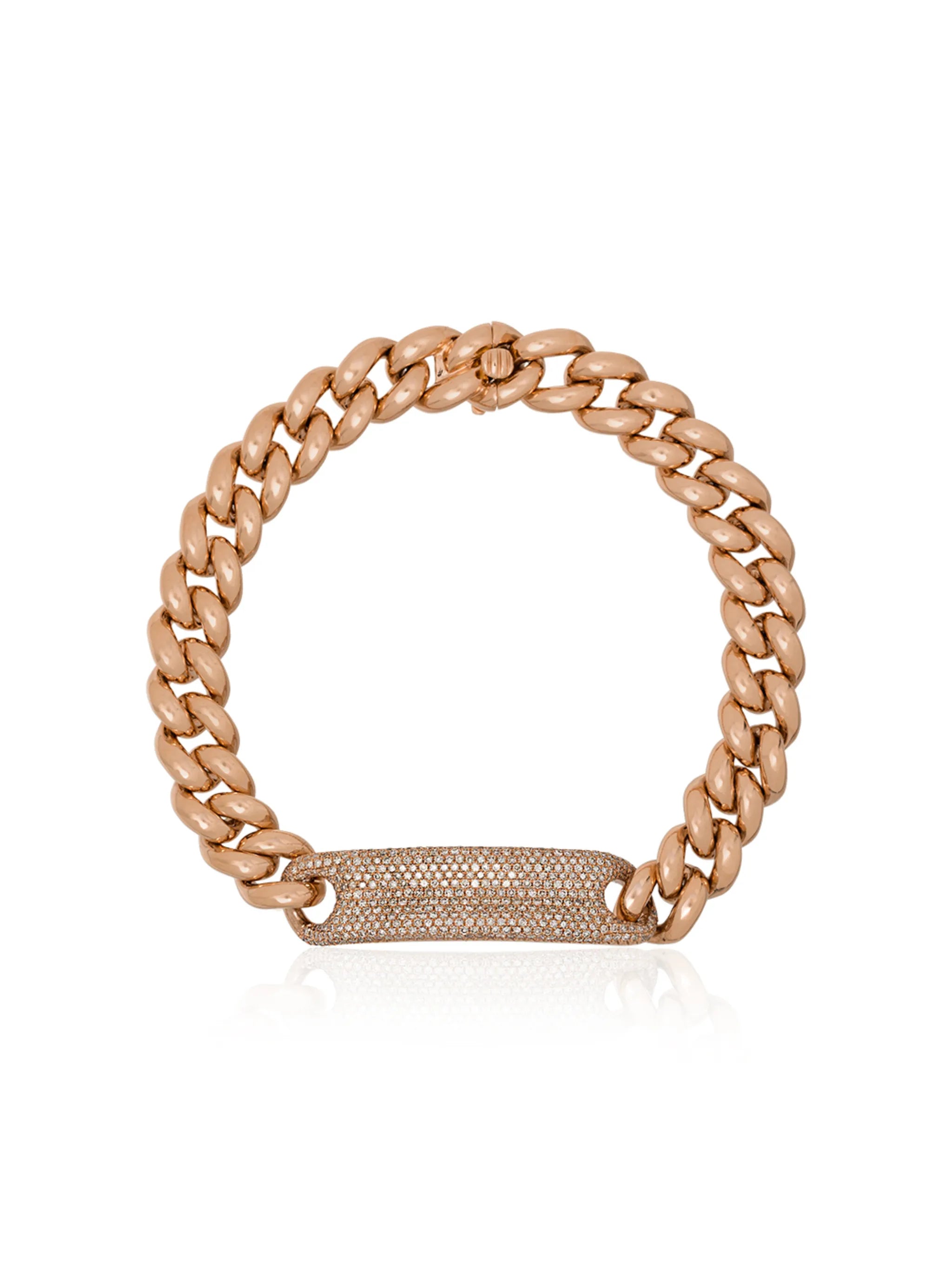 18kt rose gold pavé diamond bracelet